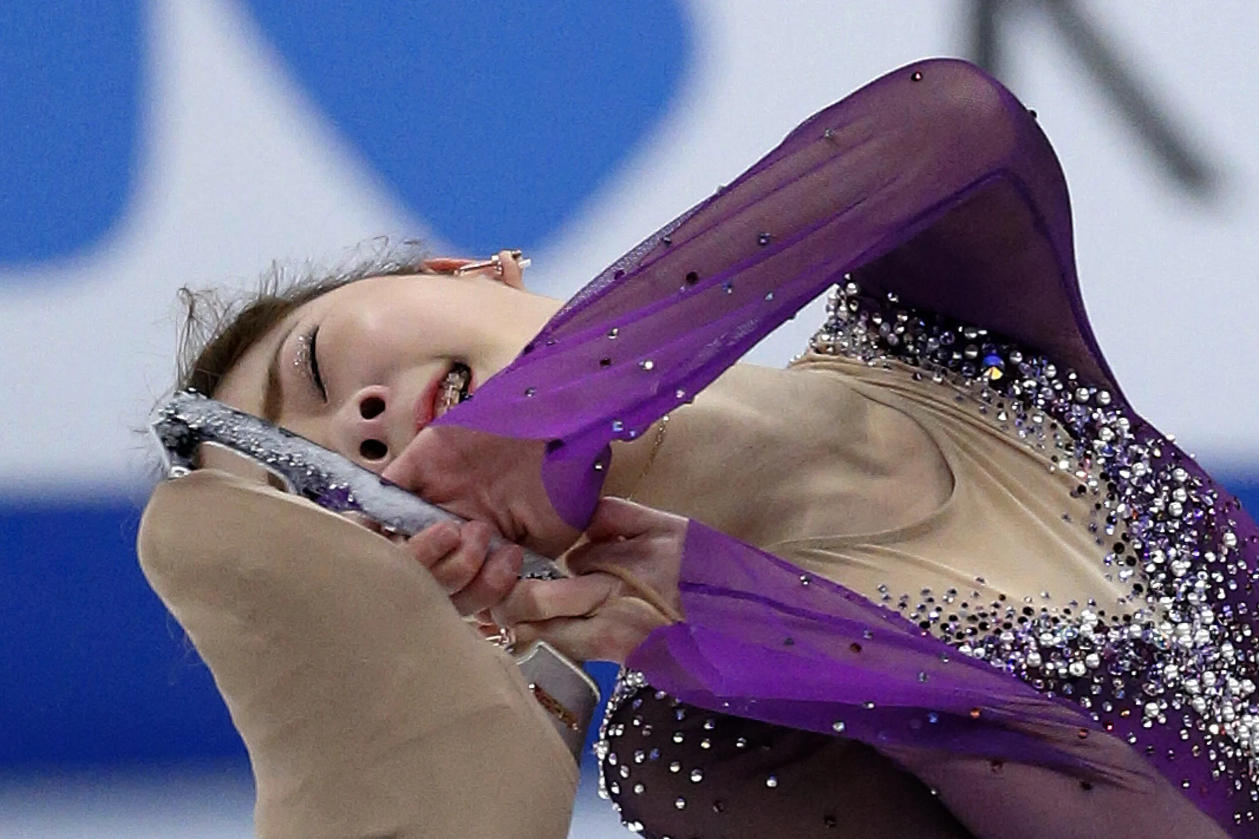  Hanul Kim of South Korea competes in the Ladies Free Skating during the ISU Four Continents Figure Skating Championship at the Honda Center in Anaheim, California the United States on February 8, 2019. 