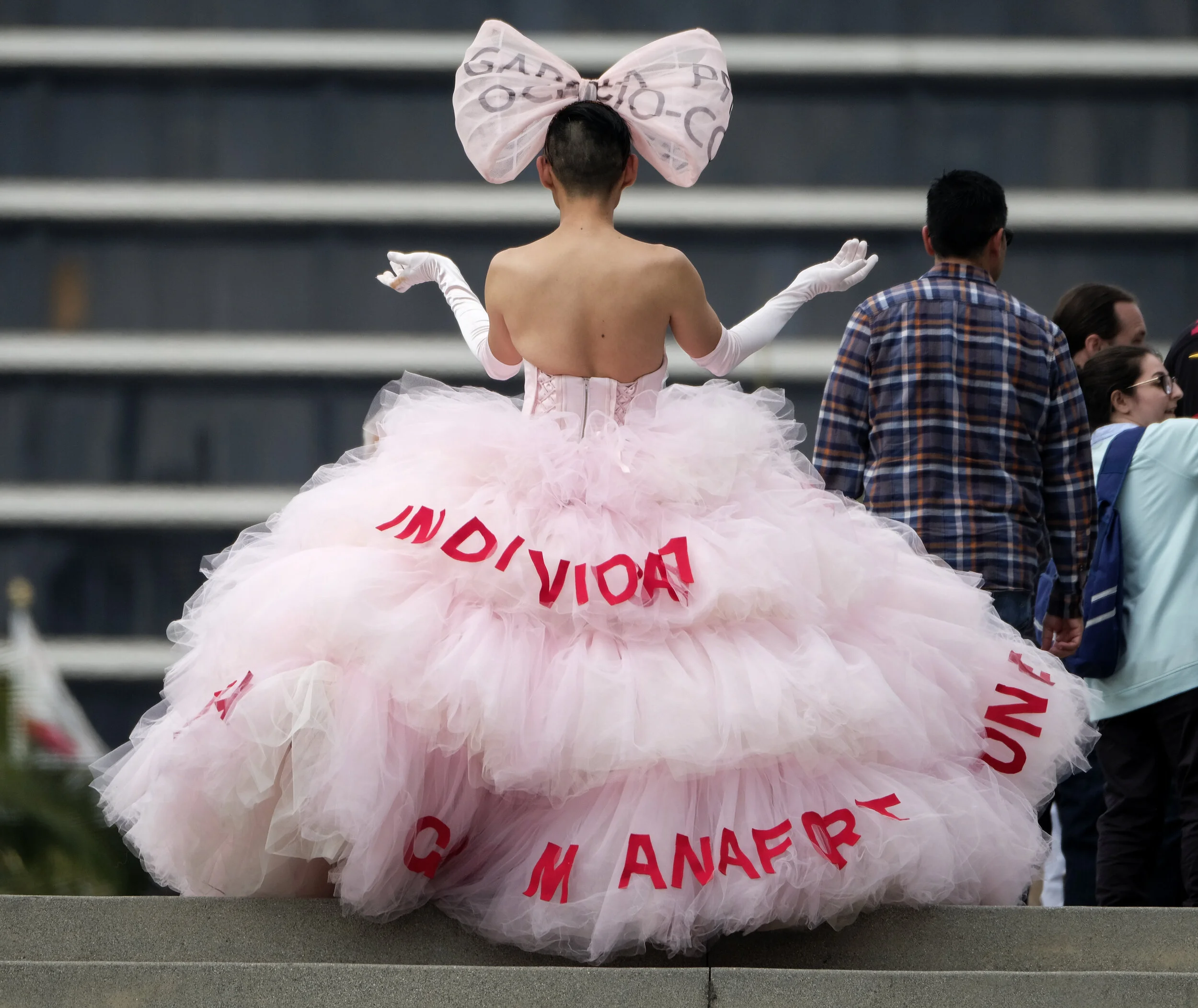  Artist Glamda The Fabulous attends a rally for Democratic presidential candidate Sen. Bernie Sanders at Grand Park in downtown Los Angeles on Wednesday March 23, 2019. 