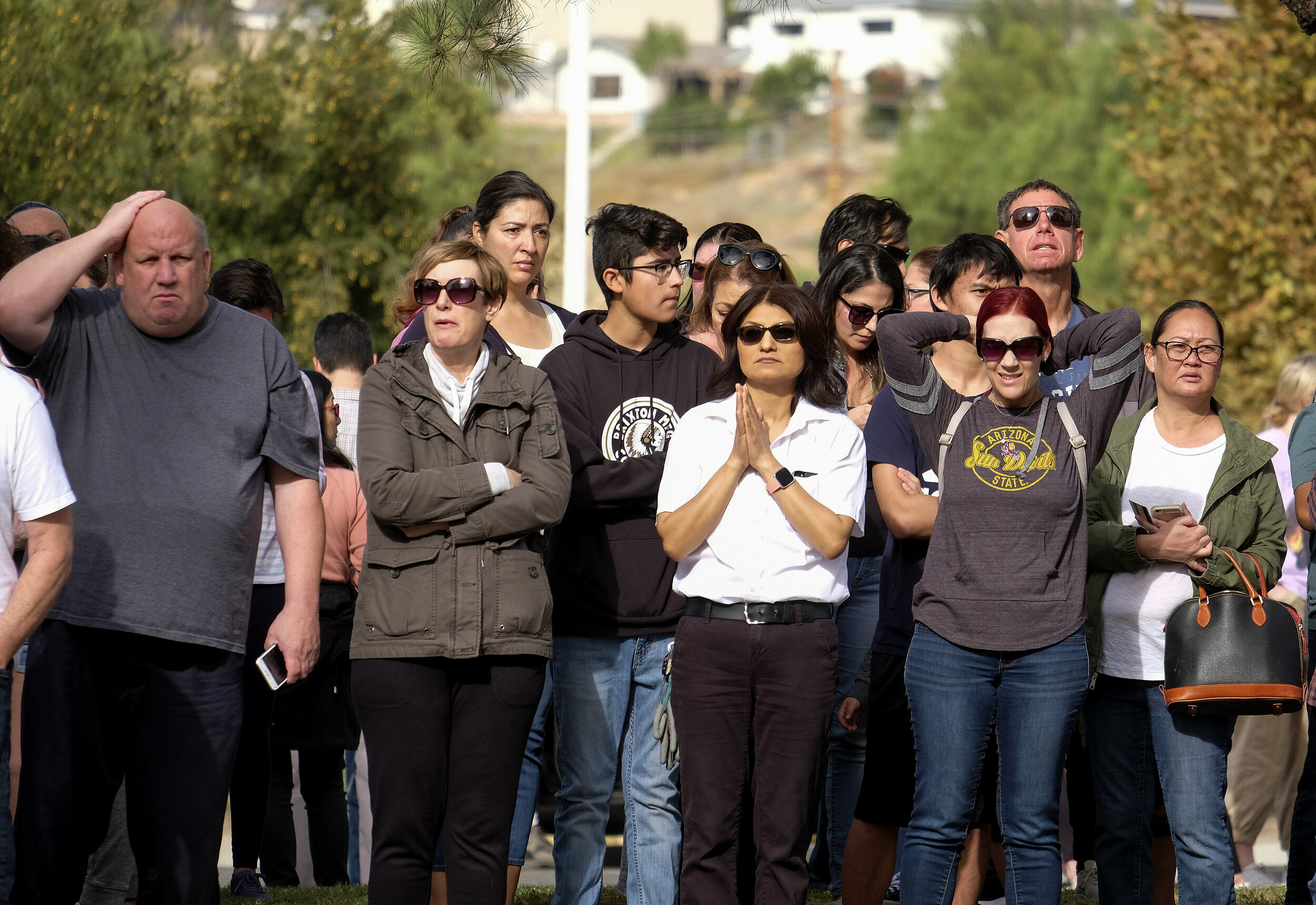  Parent wait to reunite with their childrenafter a school shooting in Santa Clarita, Calif. 