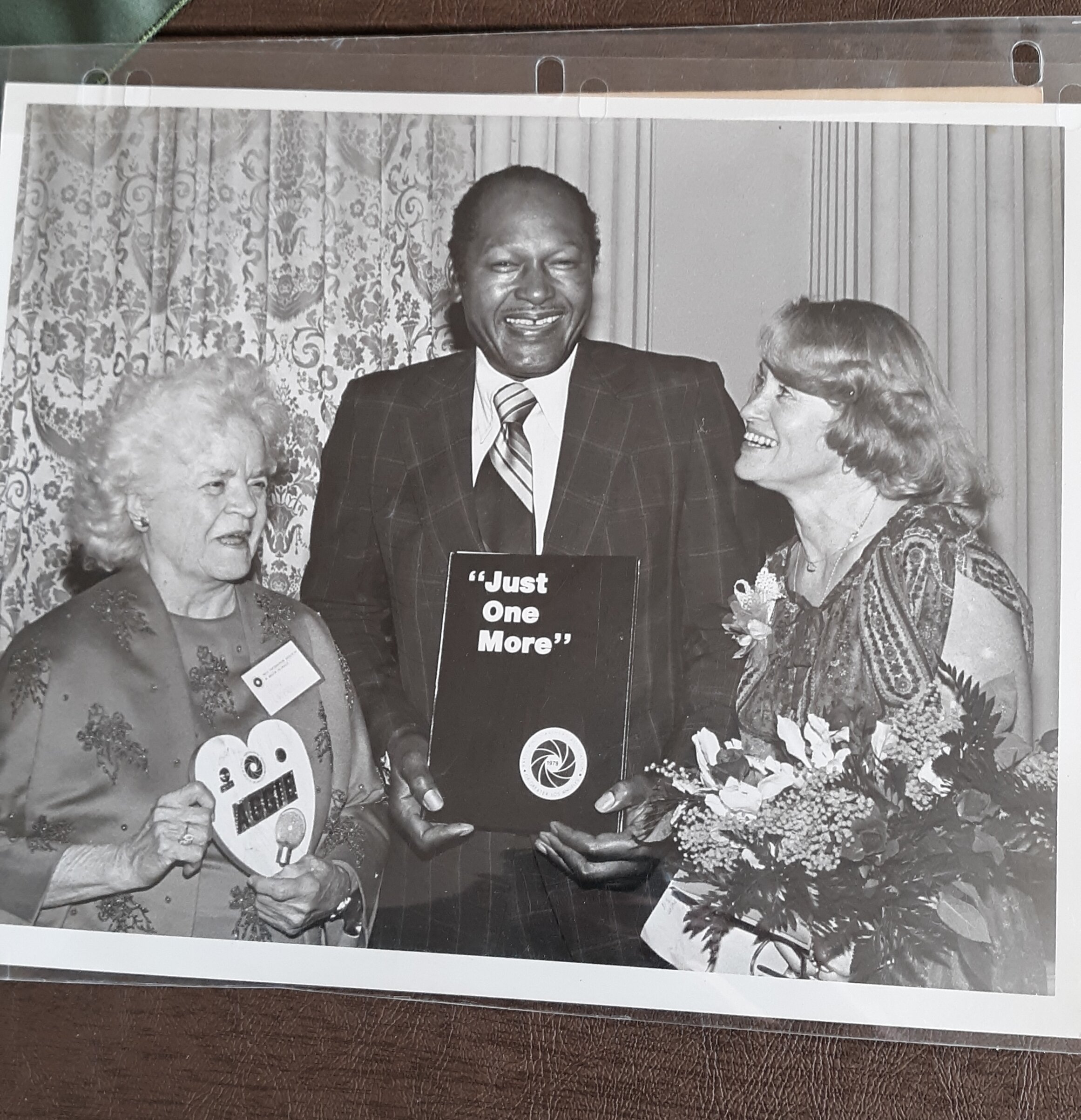  Mayor Tom Bradley was presented the first copy of JUST ONE MORE at the 42nd Annual Awards and Installation dinner on February 11,1979. 