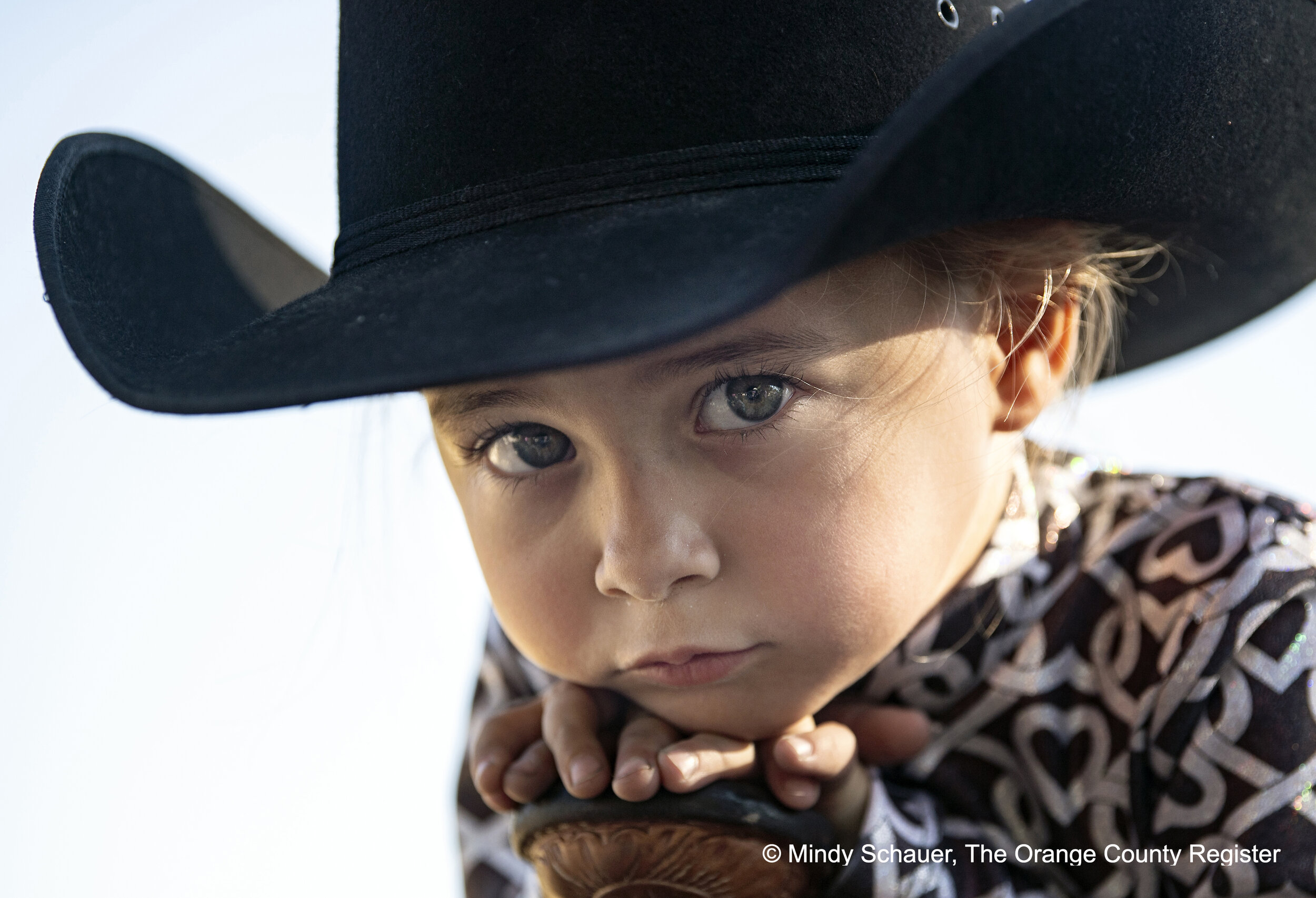  Three-year-old Brielle waits to compete in the Yorba Linda Country Riders 50th Anniversary Show on Sunday, November 15, 2020. She and her horse, Cookie, took second place in the lead line trail competition. (Photo by Mindy Schauer, Orange County Reg