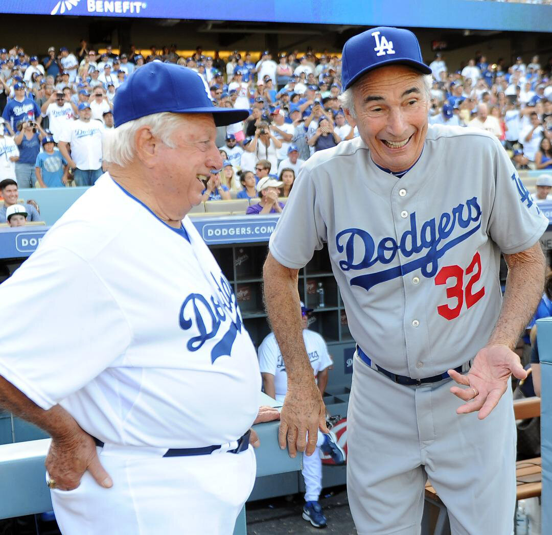 Hall of Fame and former Los Angeles Dodgers manager Tommy Lasorda passed away at the age of 93. Former Los Angeles Dodgers and Hall of Famer Sandy Koufax, right, with Hall of Fame manager Tommy Lasorda during the Old-Timers game after the Los Angele