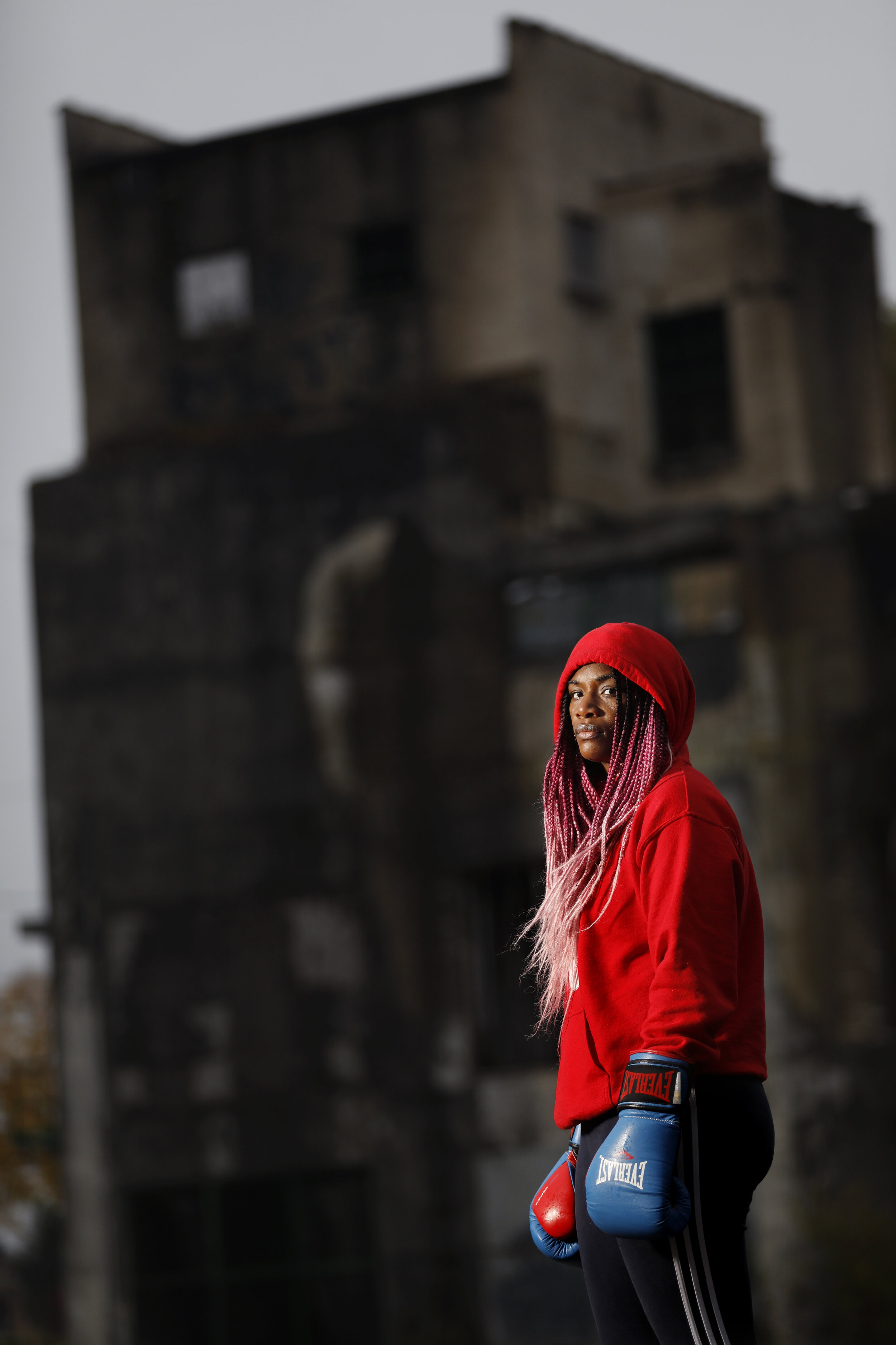  Claressa Shields is photographed in Flint, Michigan. Shields, a world and Olympic boxing champion, speaks to school children regularly. "Sometimes it's hard for kids because they want to fit in and they want to be accepted by their peers. But when y