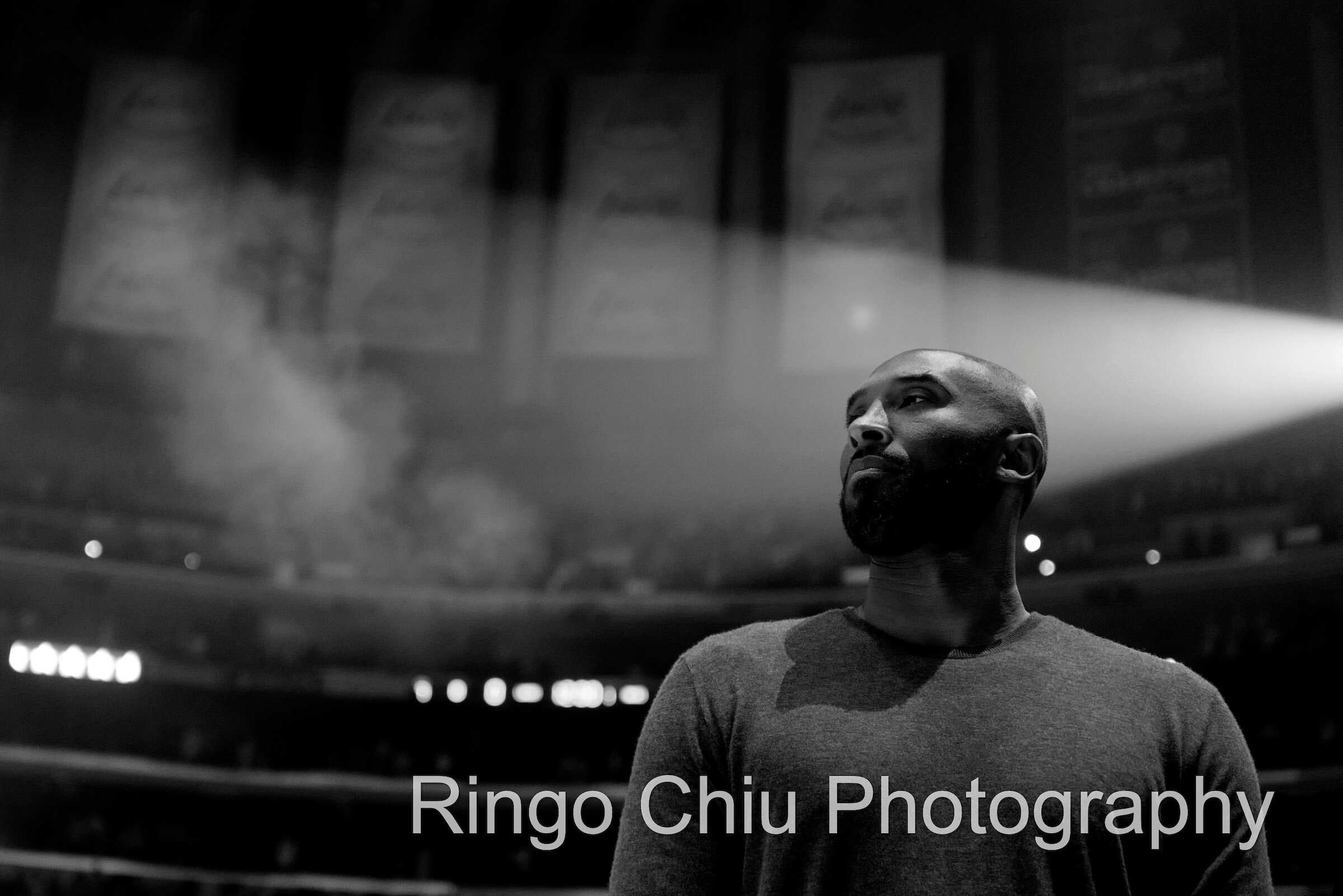  Former Los Angeles Lakers Kobe Bryant listens to the national anthem prior to an NBA basketball game between Los Angeles Lakers and Atlanta Hawks, Sunday, Nov. 17, 2019, in Los Angeles. 