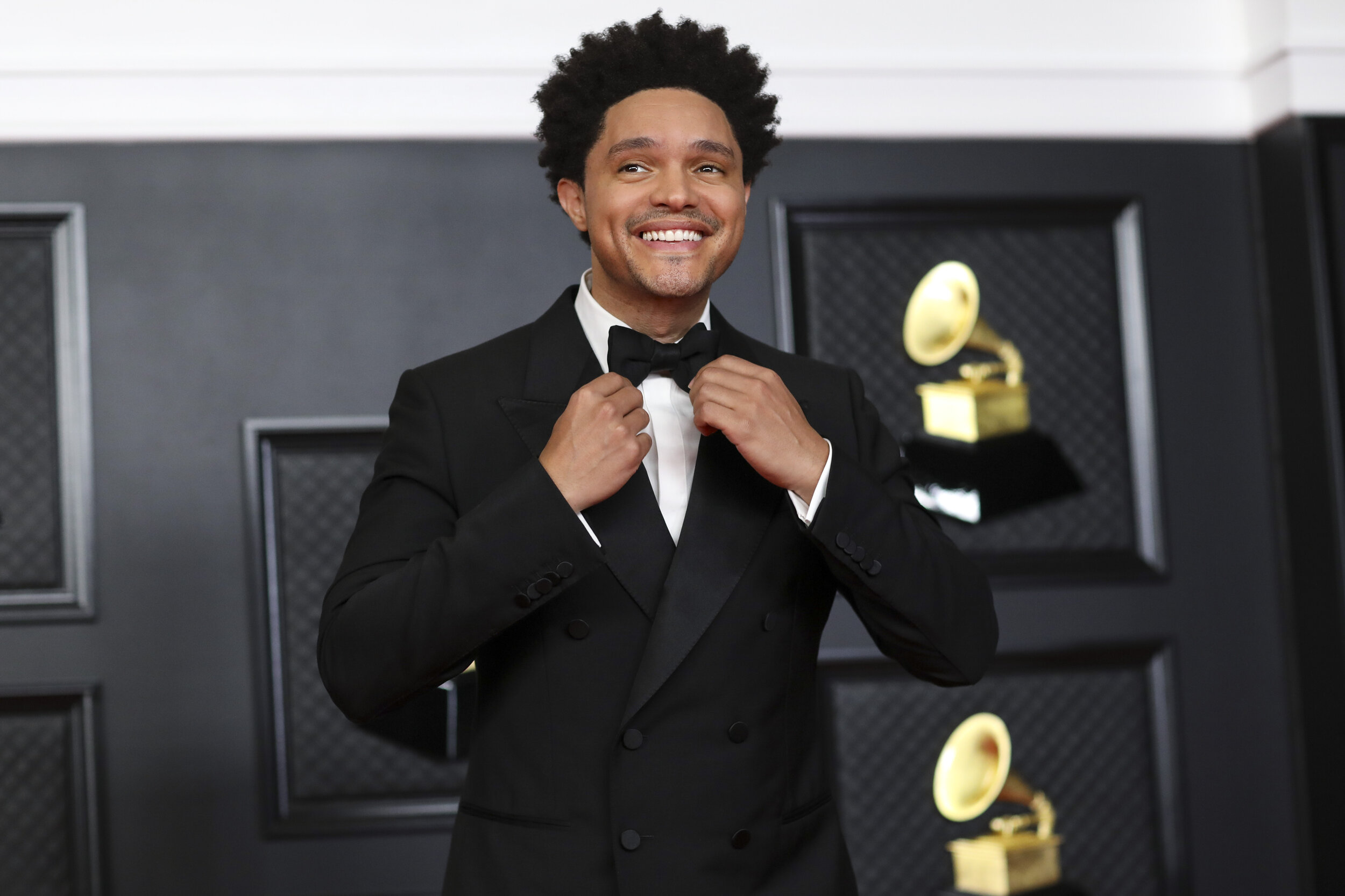 Host Trevor Noah on the red carpet at the 63rd Annual Grammy Awards, at the Los Angeles Convention Center, in downtown Los Angeles, CA, Sunday, March 14, 2021.  