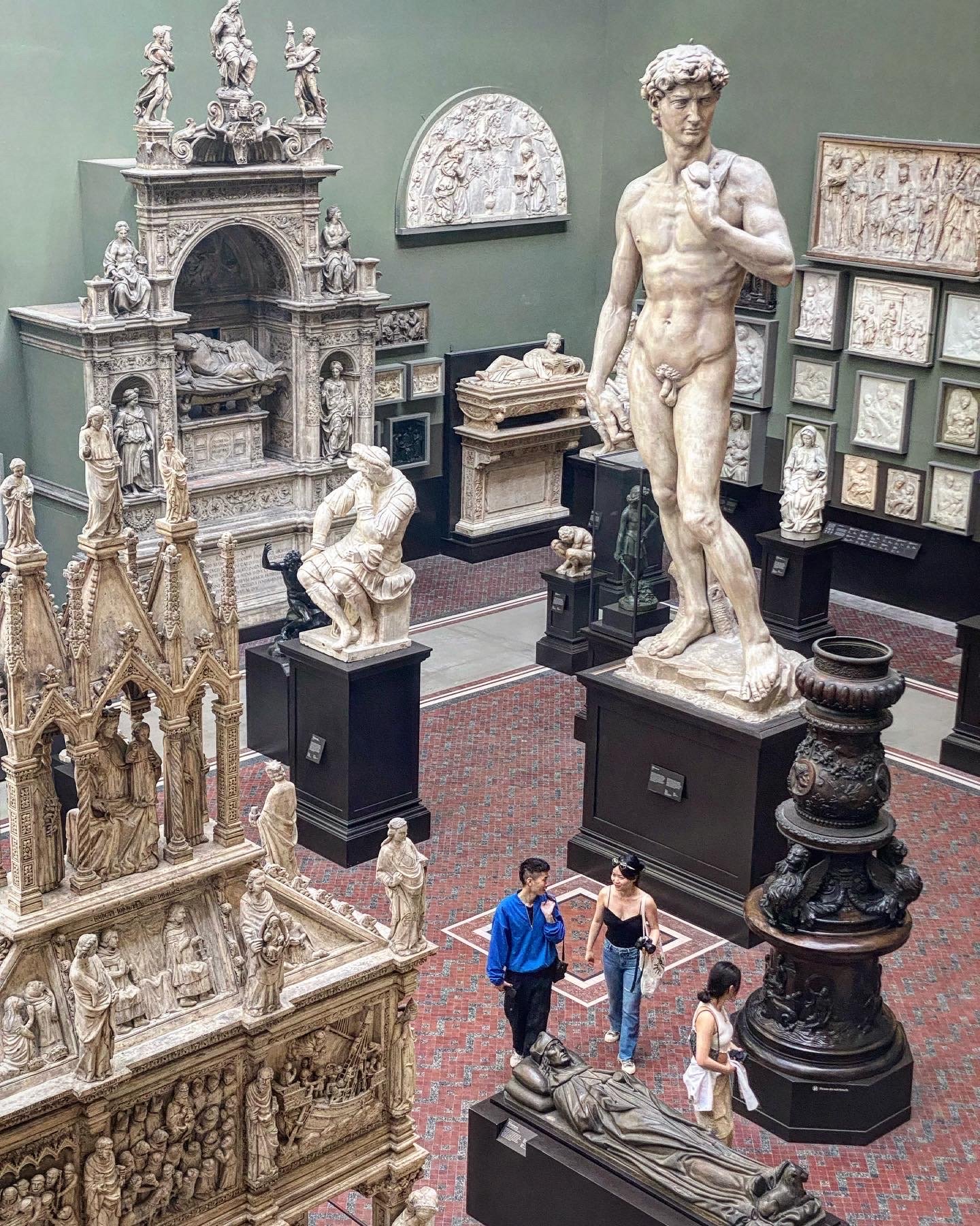  Plaster cast replicas of historic works of art are displayed in the Cast Room at the Victoria & Albert Museum.  One of my parent’s favorite activities was to explore London’s museums. 