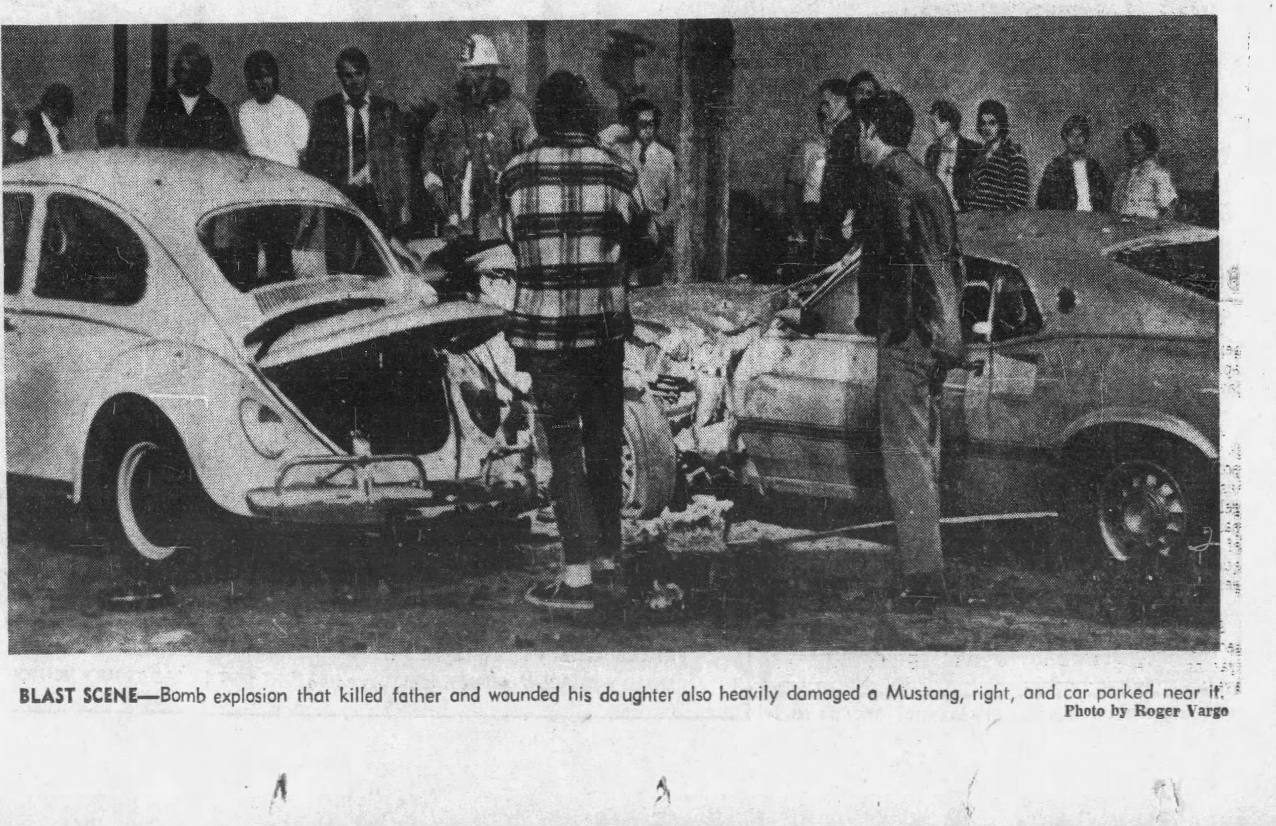  Detail of my first photo in the LA Times, January 1972, of a car bombing in Glendale. 