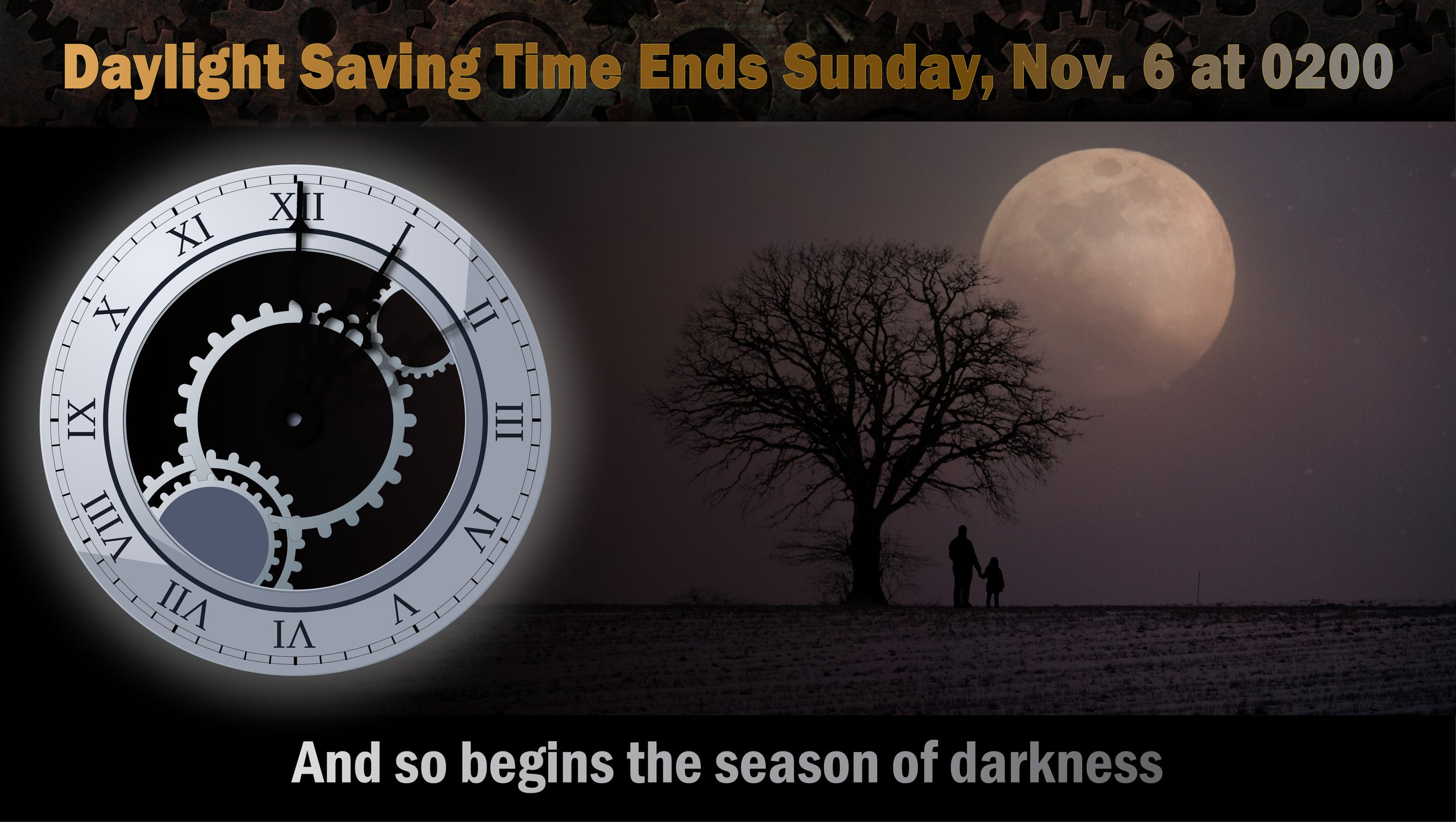  Infographic for the changover from daylight saving time to standard time. 