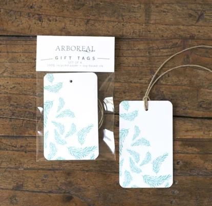 FLORES peacock gift tags (set/4)