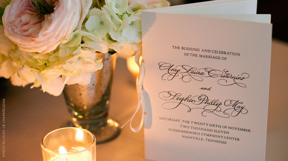 letterpress wedding program
