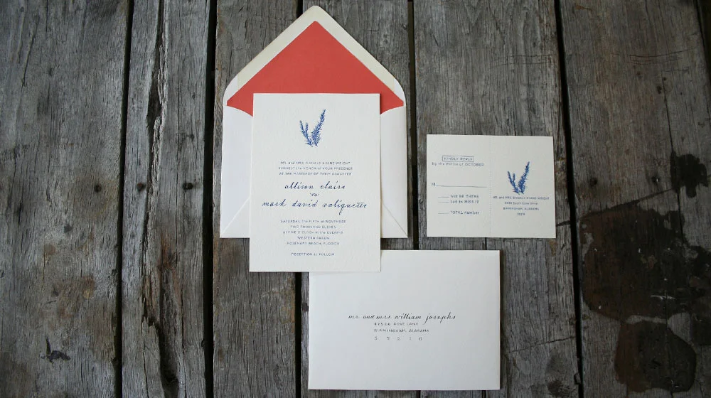 letterpress wedding suite