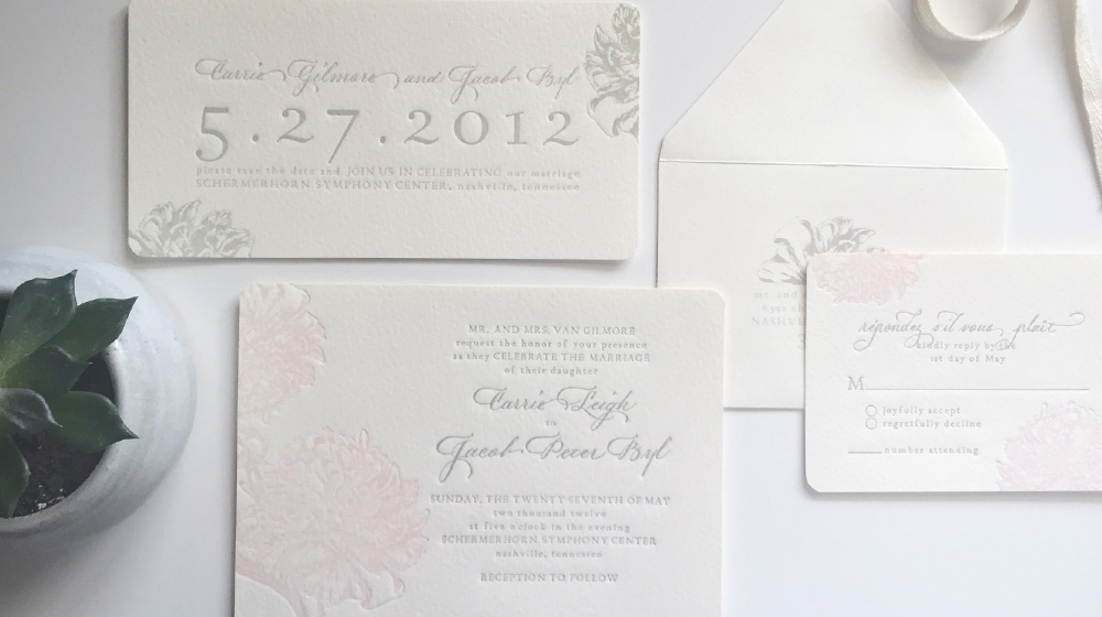 letterpress Save the Date + Wedding Suite