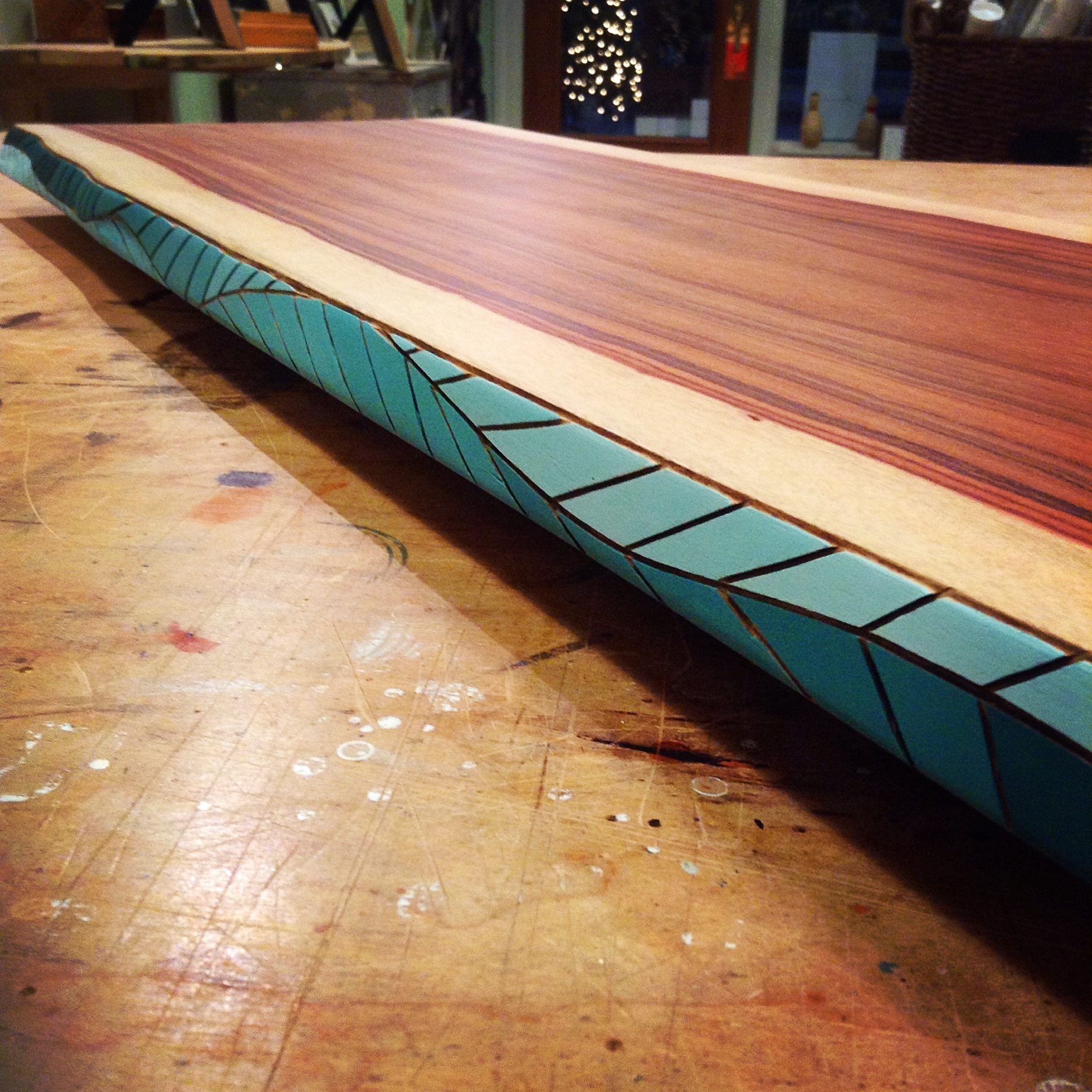 Custom carved and painted charcuterie board
