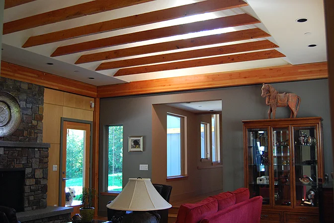 Bunch exposed wood beams, custom home by Dick Baty Inc..jpg