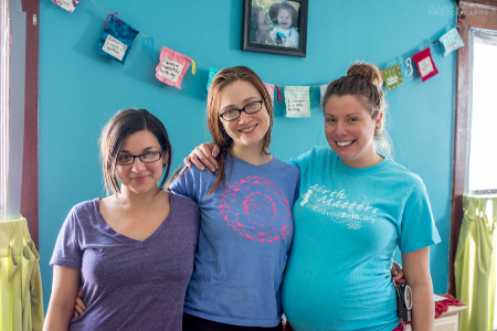 The photo that Ken took of myself and doulas Stephanie Gordon and Theresa Armstrong.