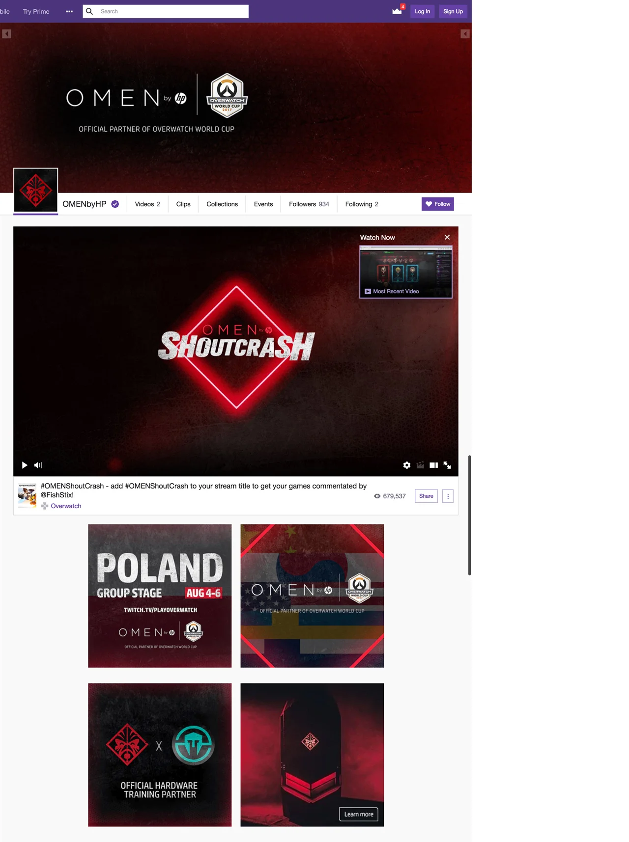 OMEN by HP Twitch page rebrand