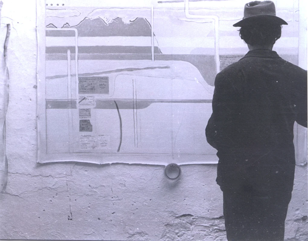 Brett Taylor at work in his studio. Brett was the founding director and passed away in 1983.