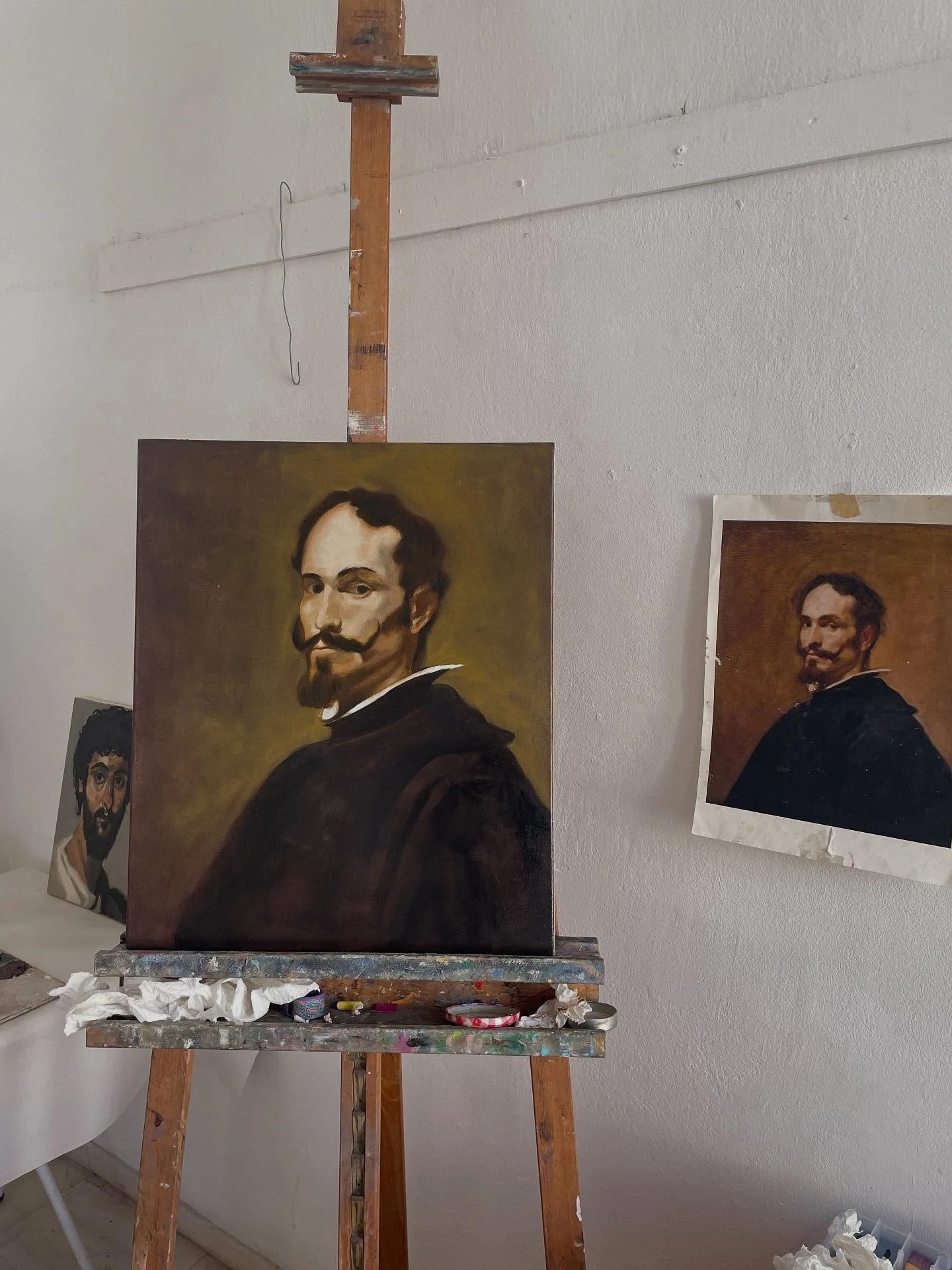 Fayum portrait and Baroque study in oil painting workshop. #fayumportraits #oilpainting #workshop #intensive #portrait #greece #paros #painting #artschool #learntopaint #skill