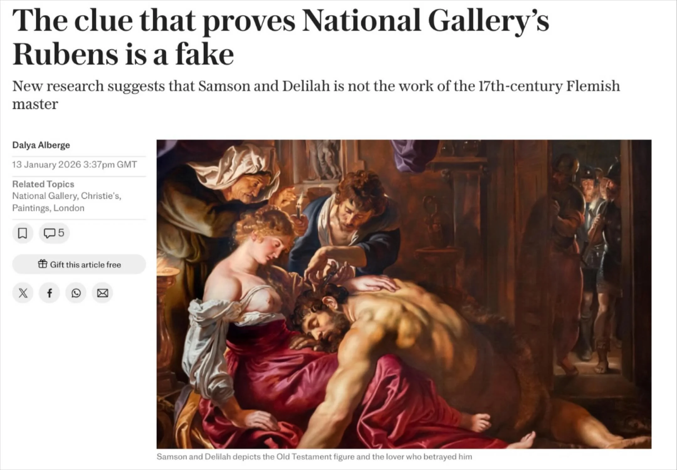 Those of you who have heard Euphrosyne Doxiades give her impressive talk about the Rubens at the National Gallery will be interested to read this article which further vindicates her campaign to see this false attribution come to light.  The link is 