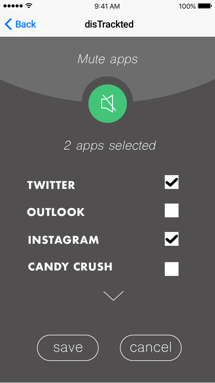 Muting distracting apps