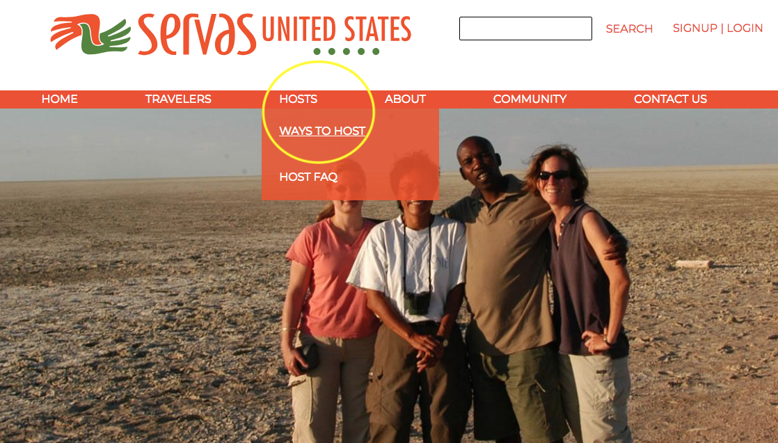 Most users clicked on the dropdown selection for Hosts and Travelers to find the information they would need to become a traveler/host, instead of clicking on the top-level "Hosts" and "Travelers" themselves (see the picture on the right).