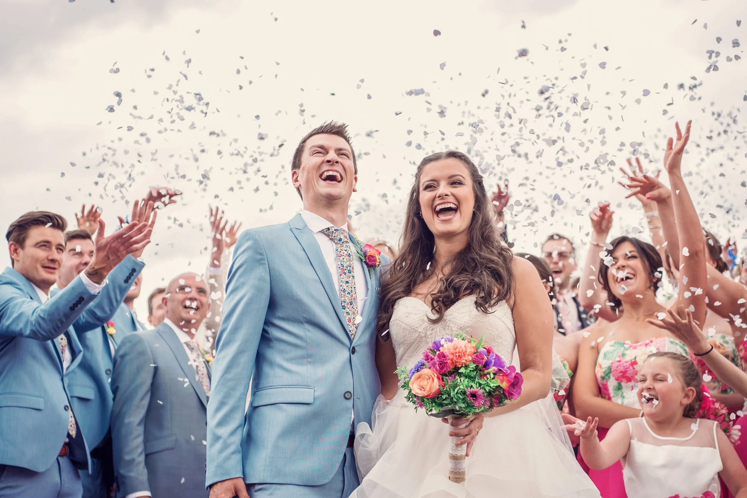 Colourful Tipi Wedding at home - Caroline & Adam