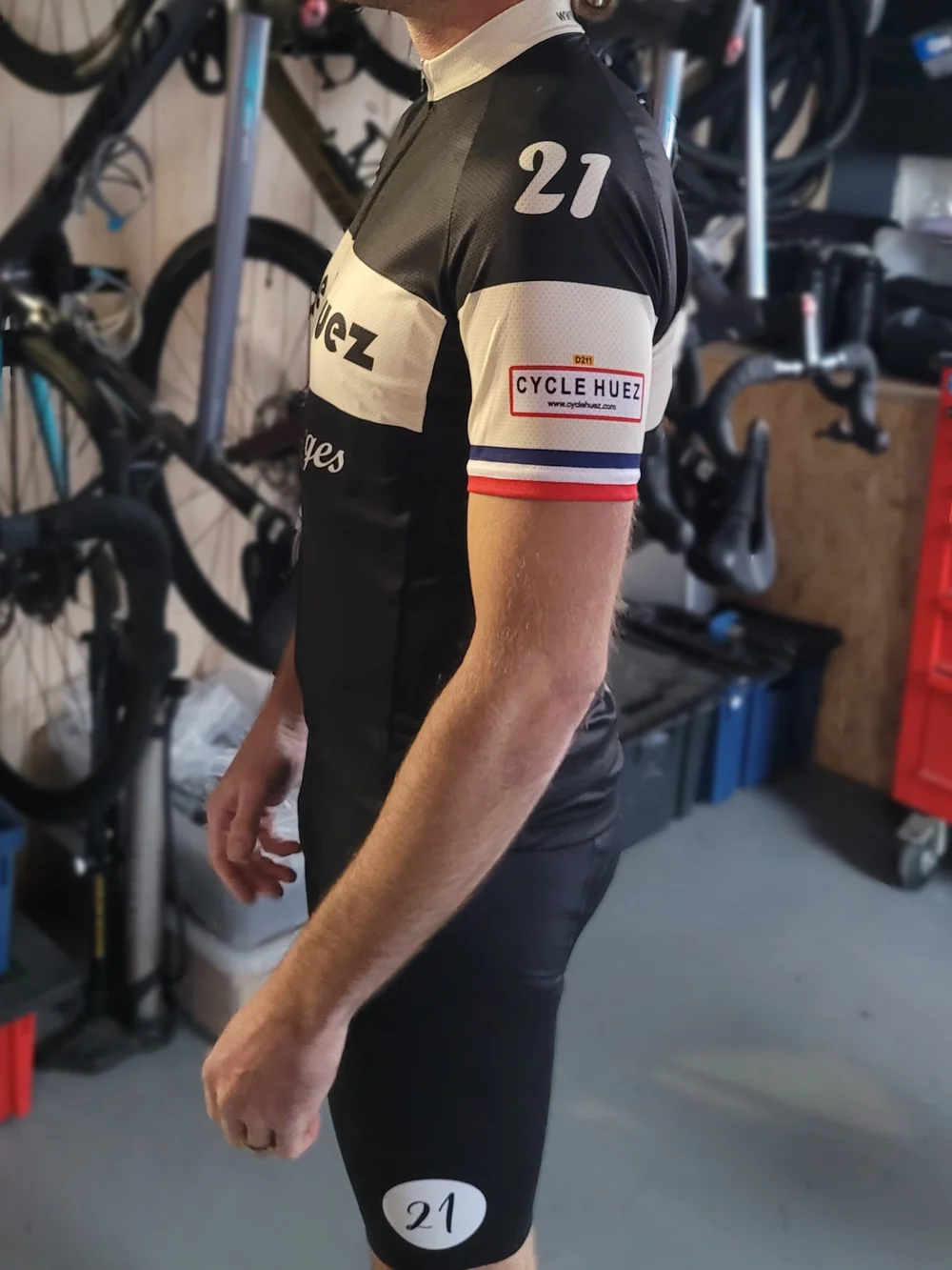 Maillot Cycliste Le Houlme vintage Poches devant Acrylique 70'S jersey
