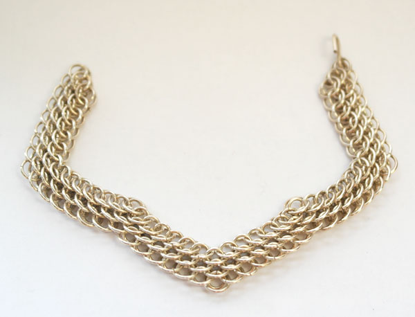 Sterling silver dragon scale chainmail bracelet.