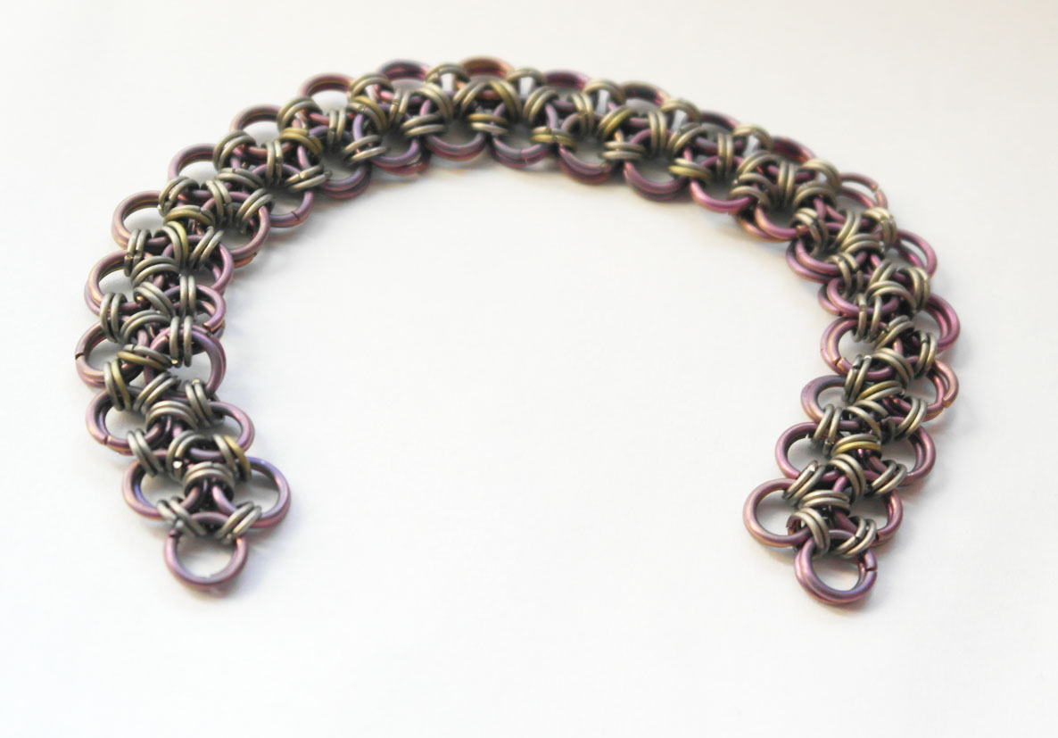 A titanium bracelet in a Japanese weave.