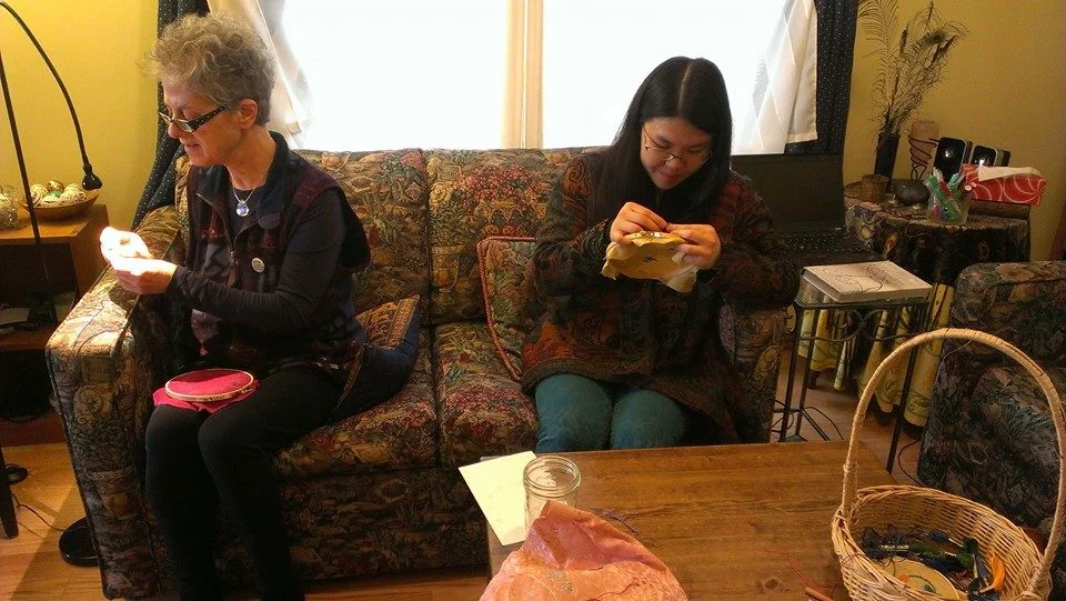 Embroidering away on April 20th 