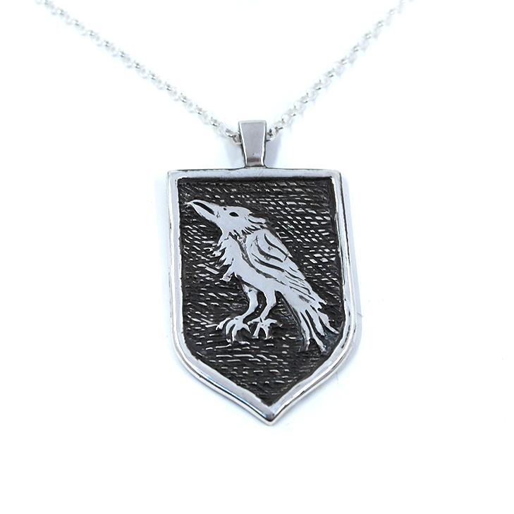 Heraldic raven pendant
