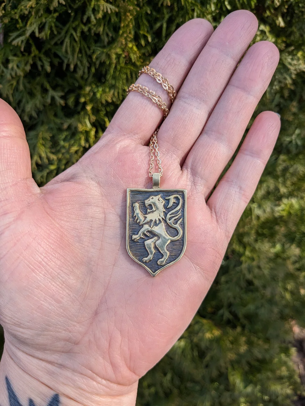 レザトレ　RAMPANT LION PENDANT Alexander Castle 925 Sterling Silver Scottish Lion Rampant