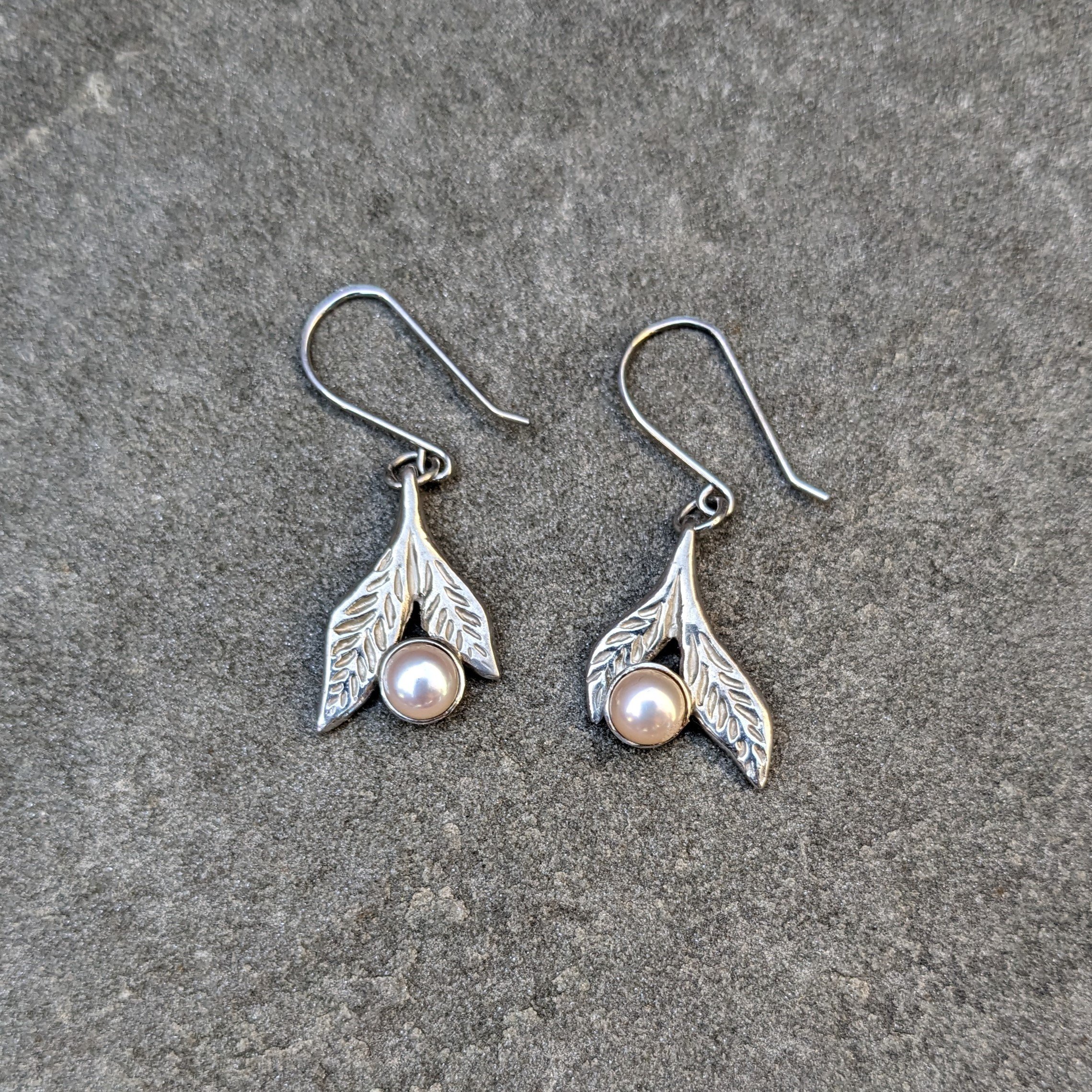 Pearl Leaf earrings