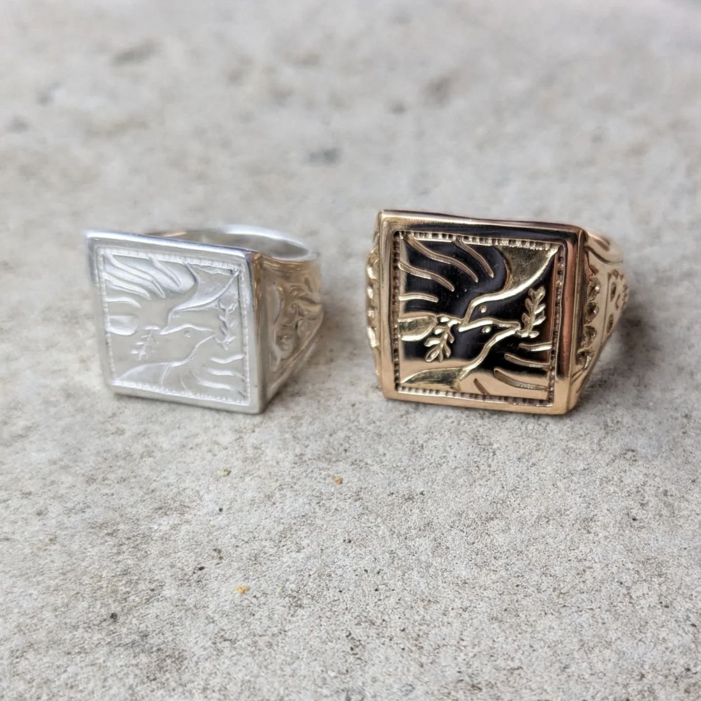 Just delivered these two love rings to my clients. They designed them based on some of my previous work they liked combined with elements that had special significance for them. I really enjoyed bringing their vision to life and love their unique way