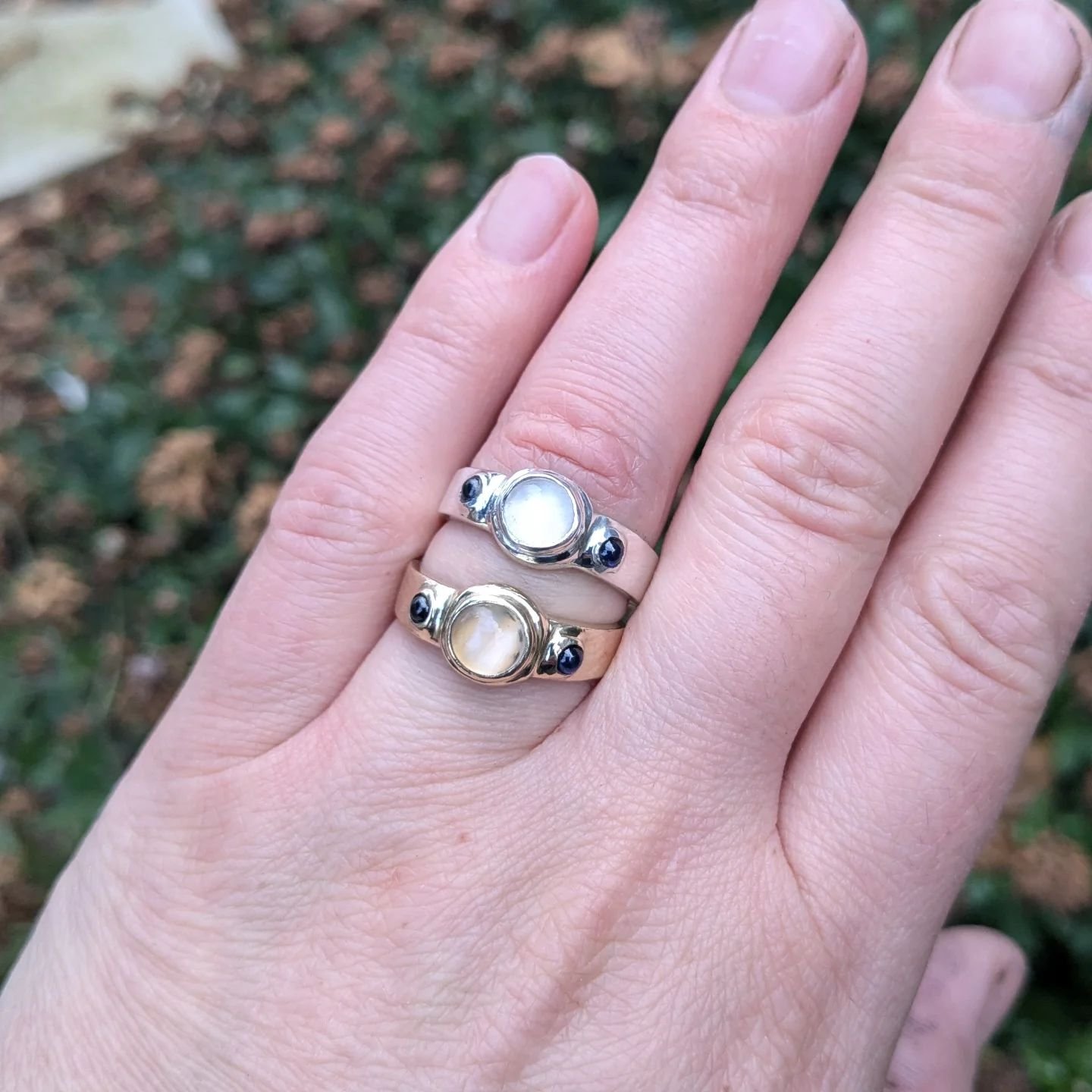 Had a great time making these 18th century reproduction rings. One is silver and one is brass which was used commonly at that time for costume jewellery even tho it does sometimes leave a temporary green mark on the skin. The originals would have had