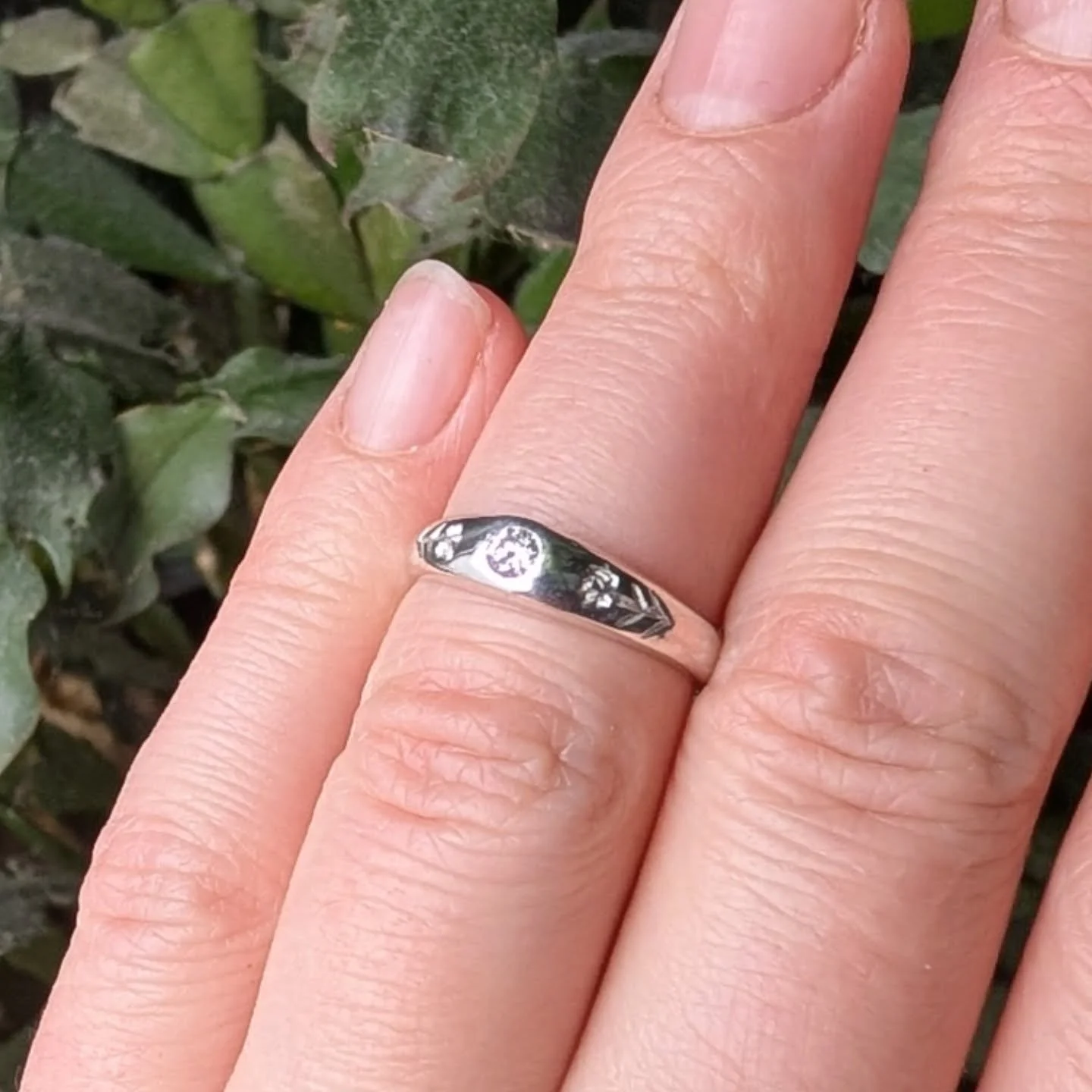 I just love making medieval style stirrup rings. It's such a versatile and sleek style.  This was a stirrup ring made with my clients diamond from a ring belonging to her mother.
It was great to get to repurpose it into something she could wear all t