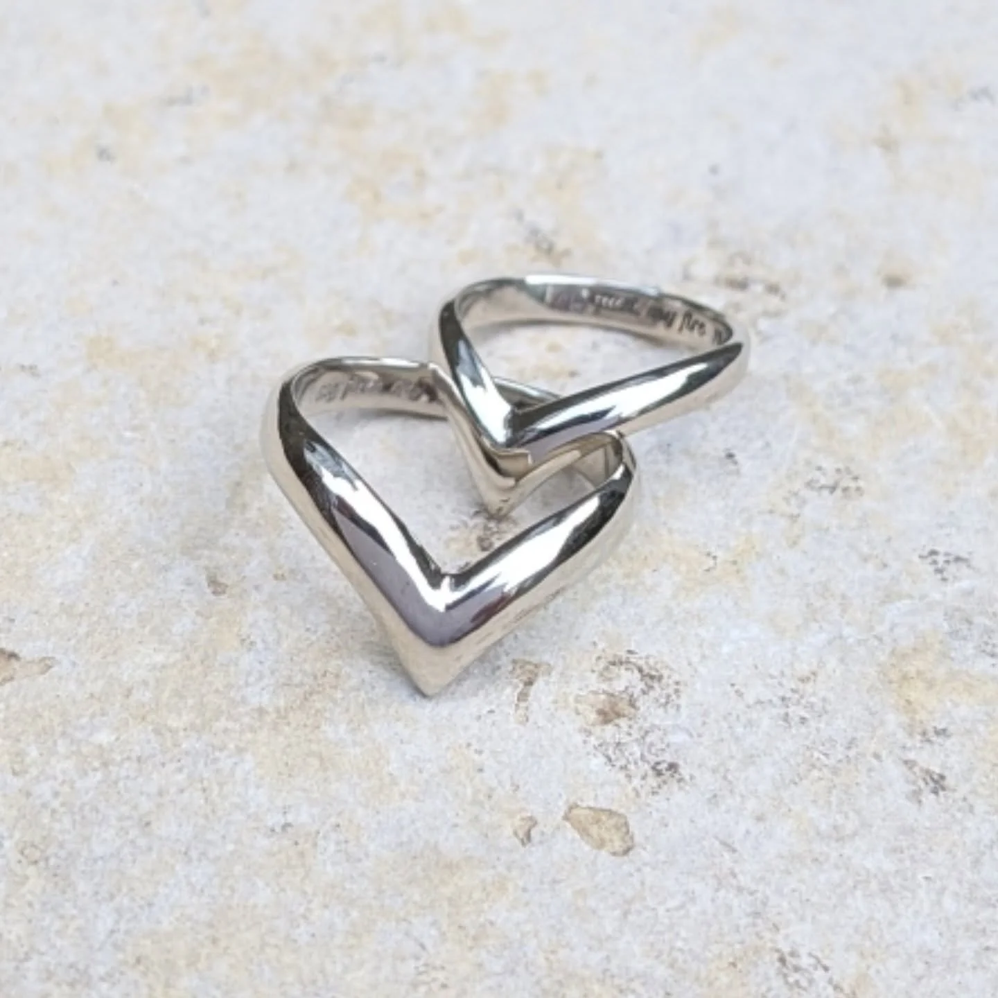 I was so happy to be able to create these wedding rings for my clients on a fast turnaround time. 
Their wedding is this weekend and I am so excited for them! Matching 10 karat white gold wedding rings with custom engraving on the inside. 
#customwed