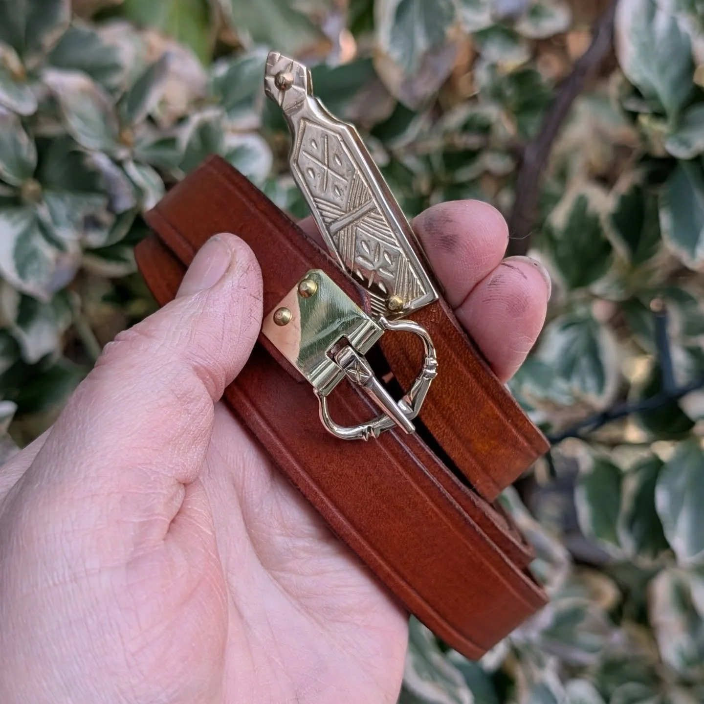A nice little medieval belt, about to make someone's reenacting season that much more fun! #medieval #livinghistory #reenactor