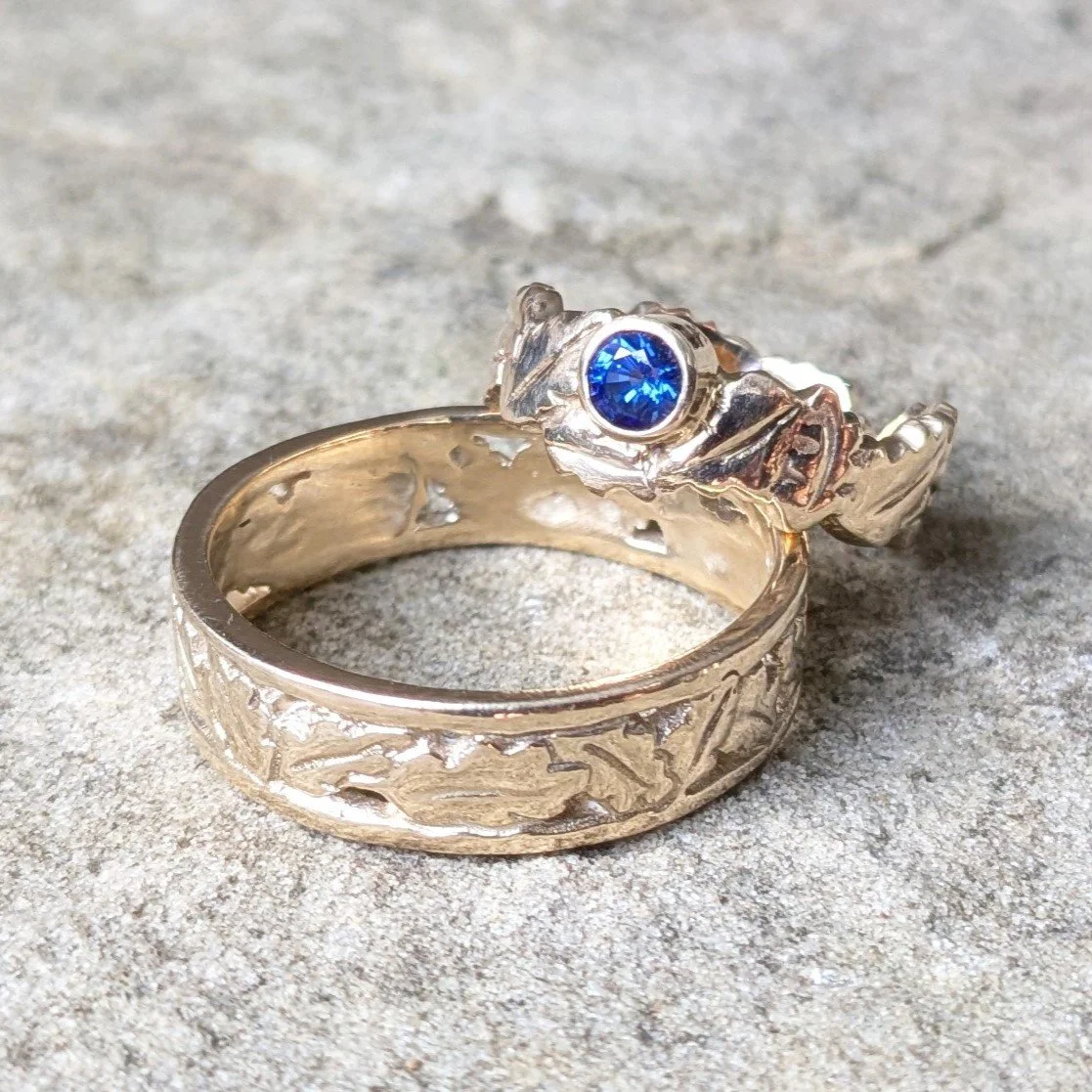 Oak leaf wedding set