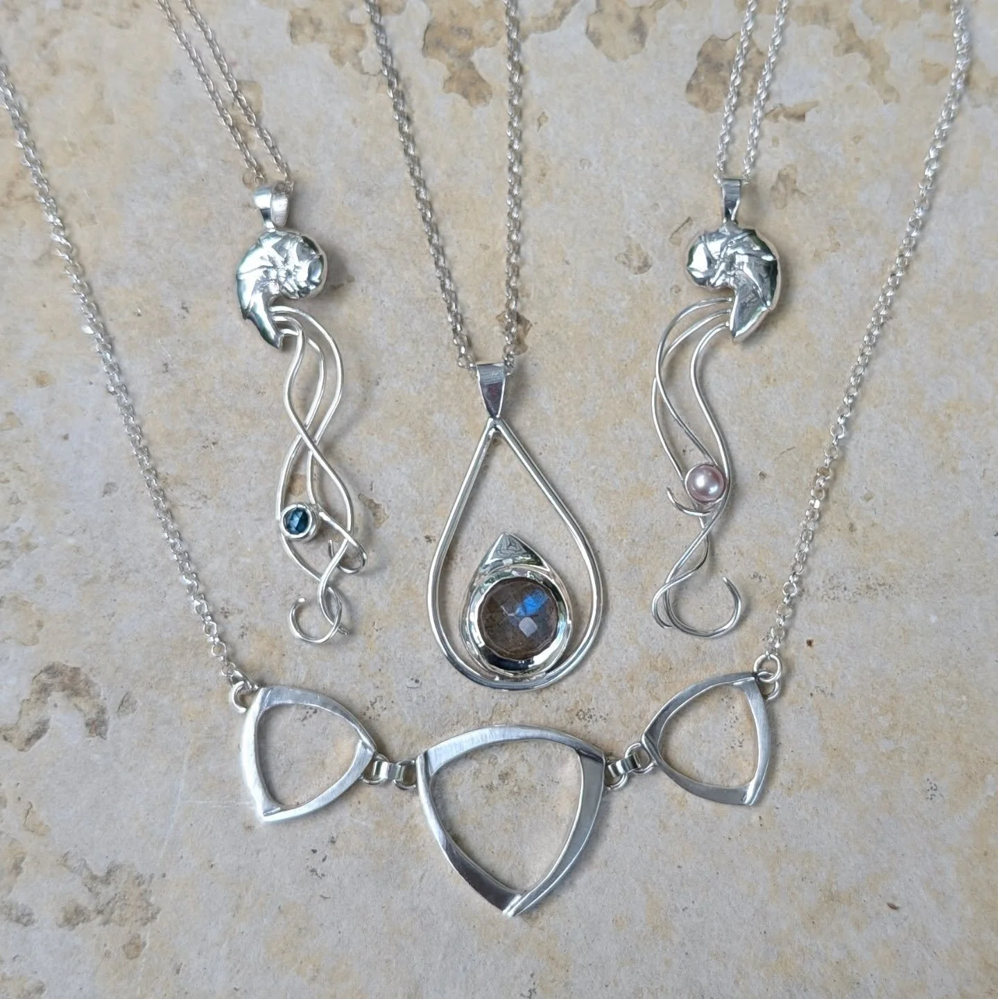 Just a few necklaces I am getting ready for the Beaches arts and crafts fair this coming weekend. I'll be at Kew gardens from 10-6 sat and Sunday with 140 other artists! 
Hope to see you there!
