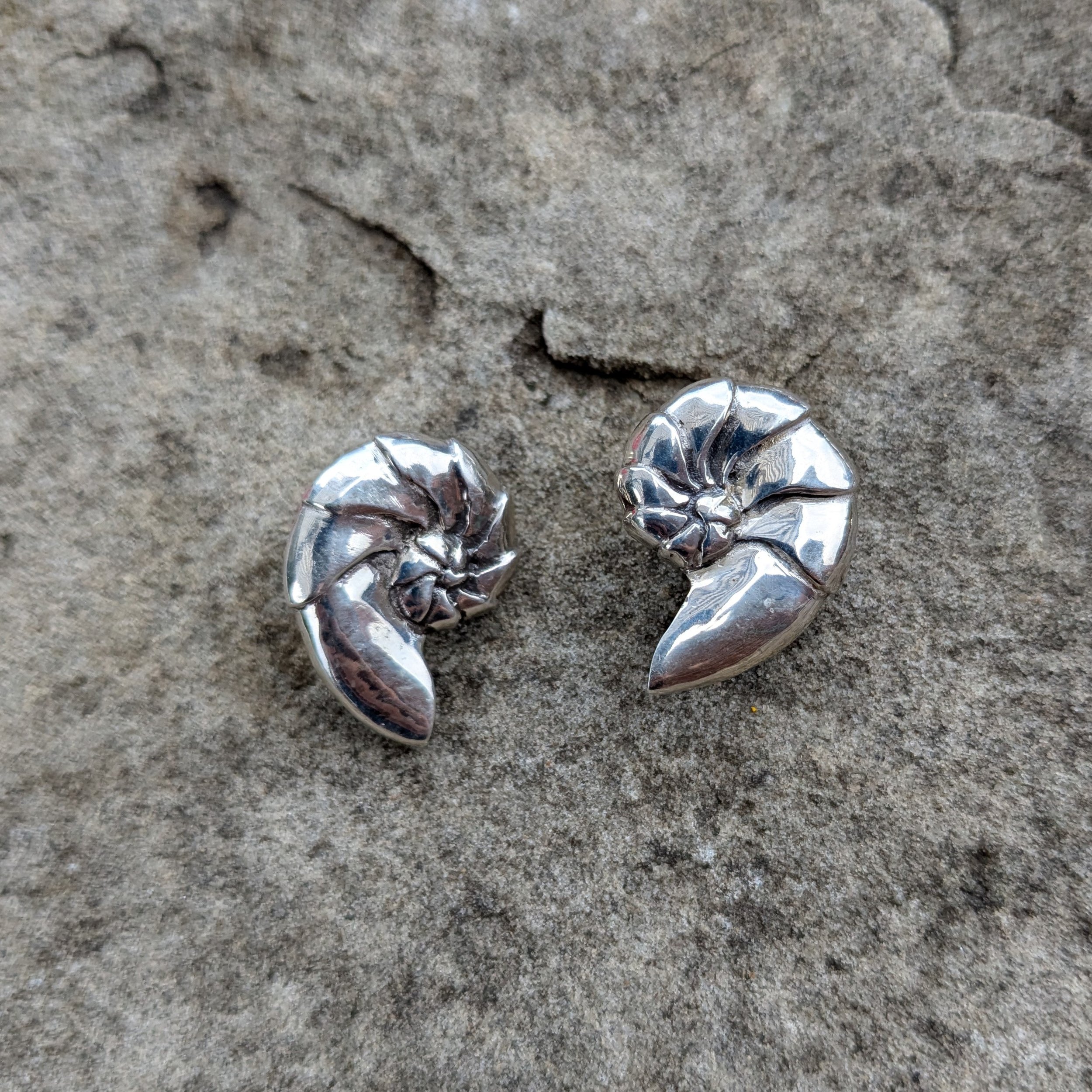 Large Shell omega stud earrings