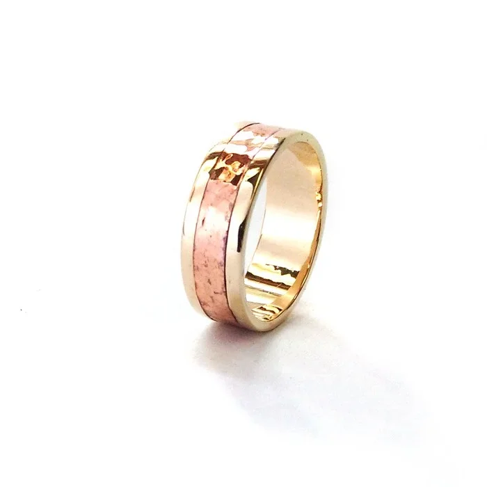 Gold and copper Men's wedding band