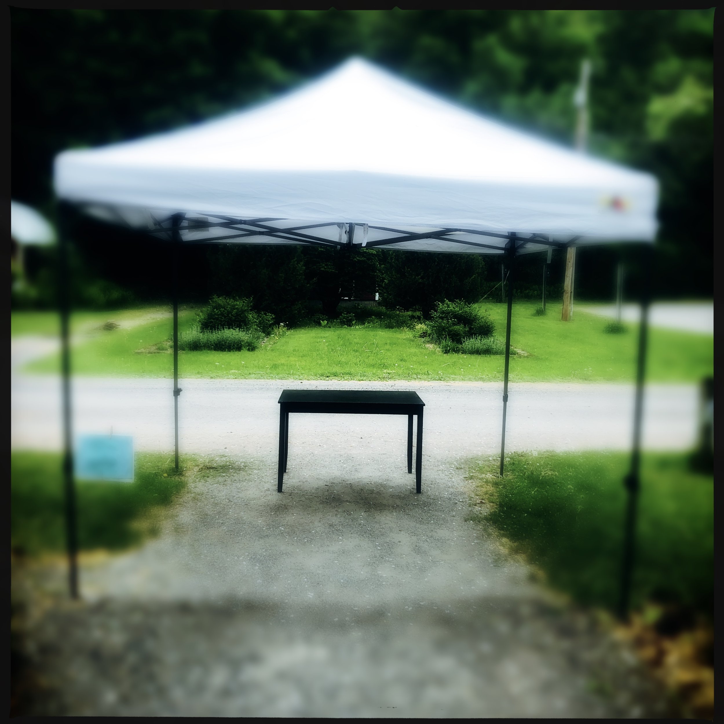 our takeout tent for everyone eats meals