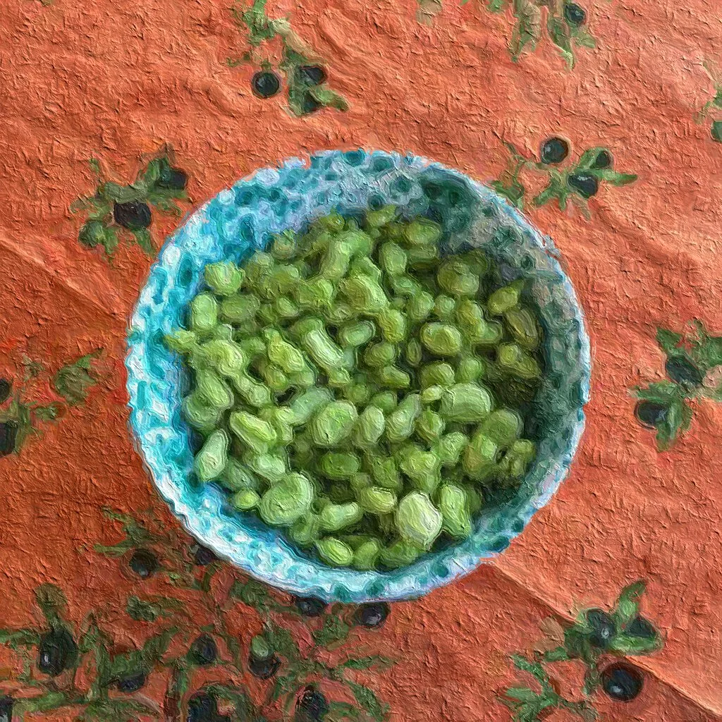 portrait of lava beans, 2017, 10x10