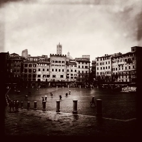 Rainy day, Piazza del Campo, Siena, 2016, 10x10ra