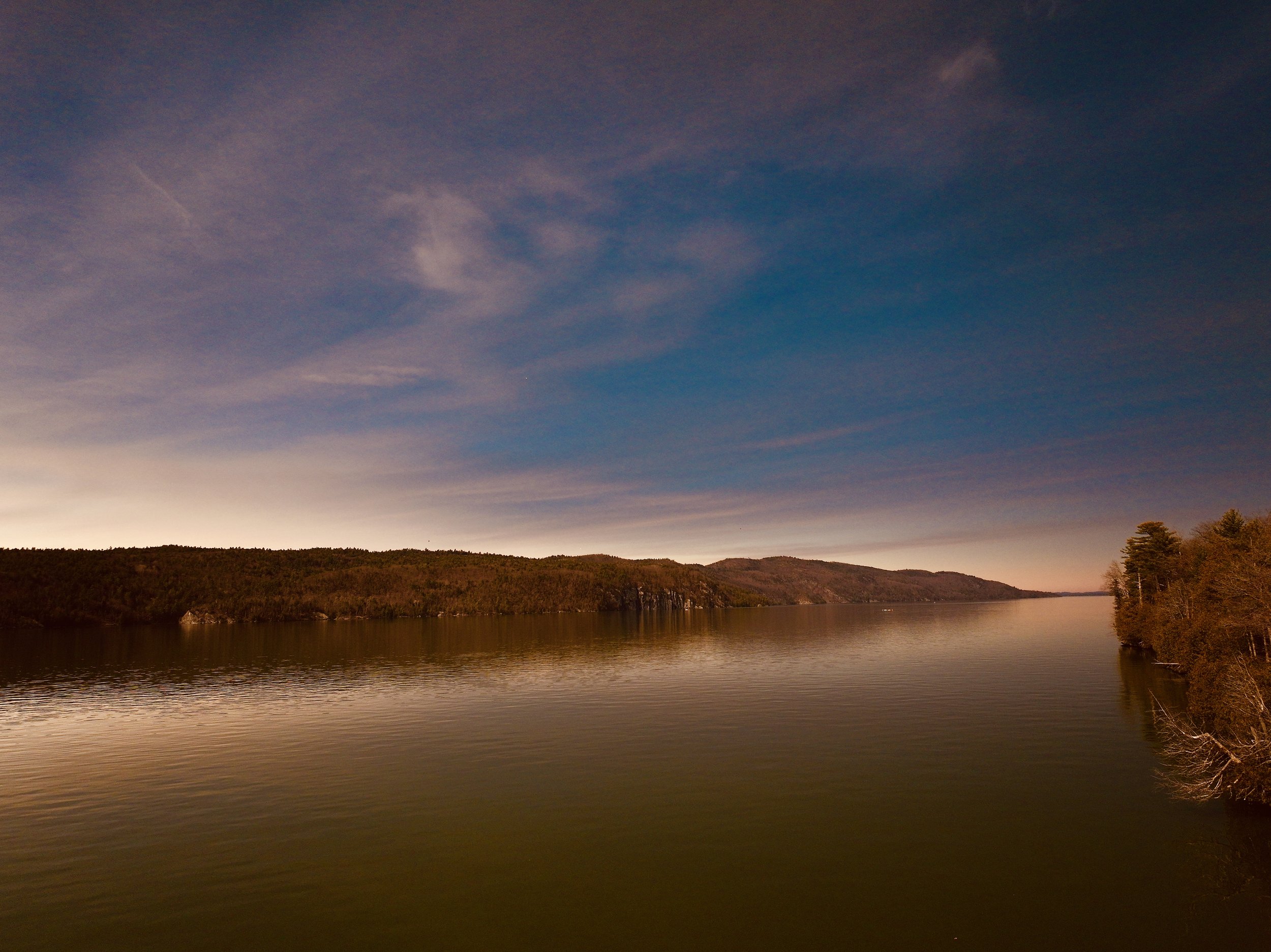 light to the north post totality, drone phtograph