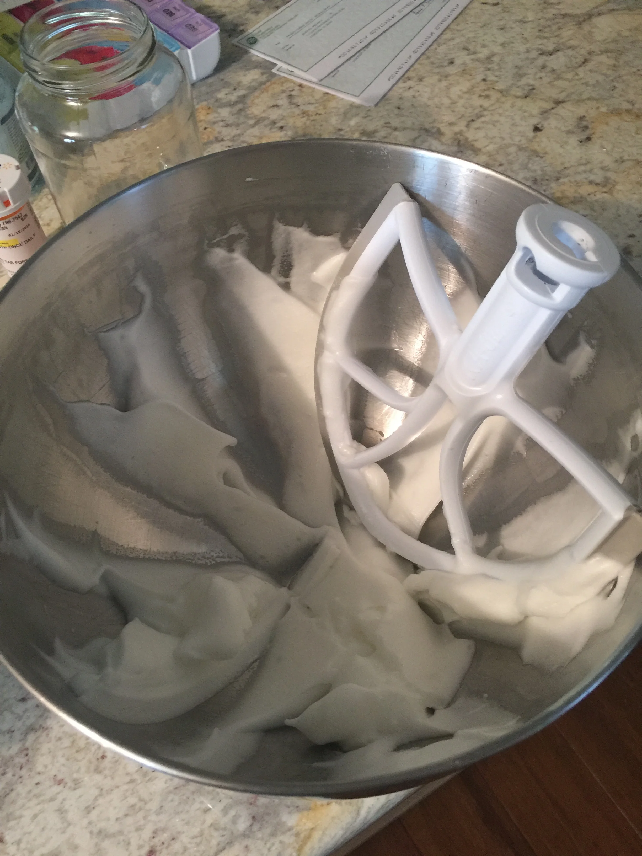 Egg whites whipped to stiff peaks!!
