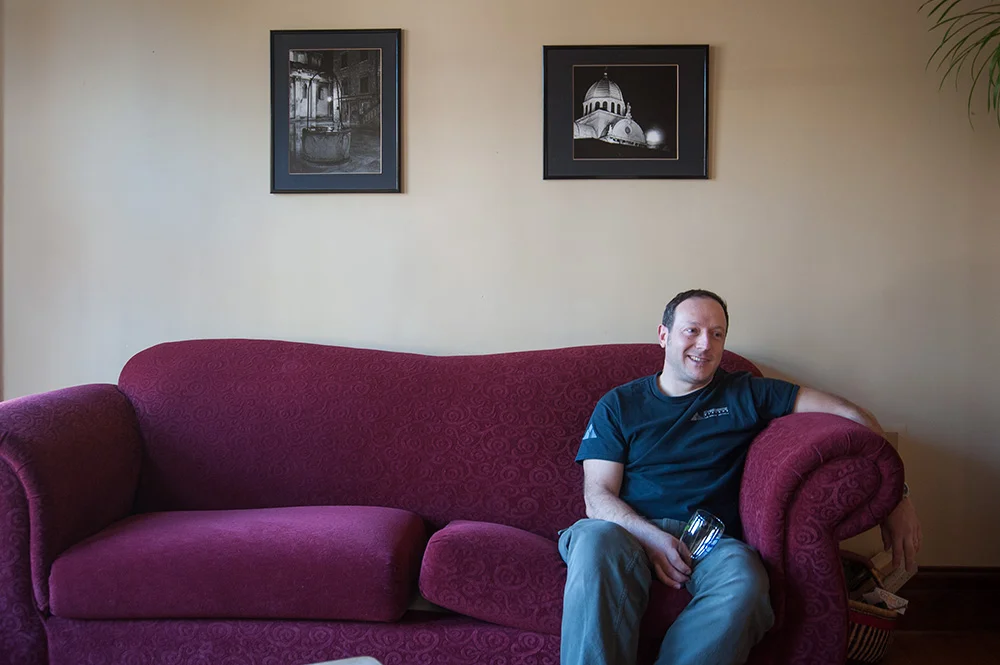 Mladen Ocko in his living room. Portland, Oregon