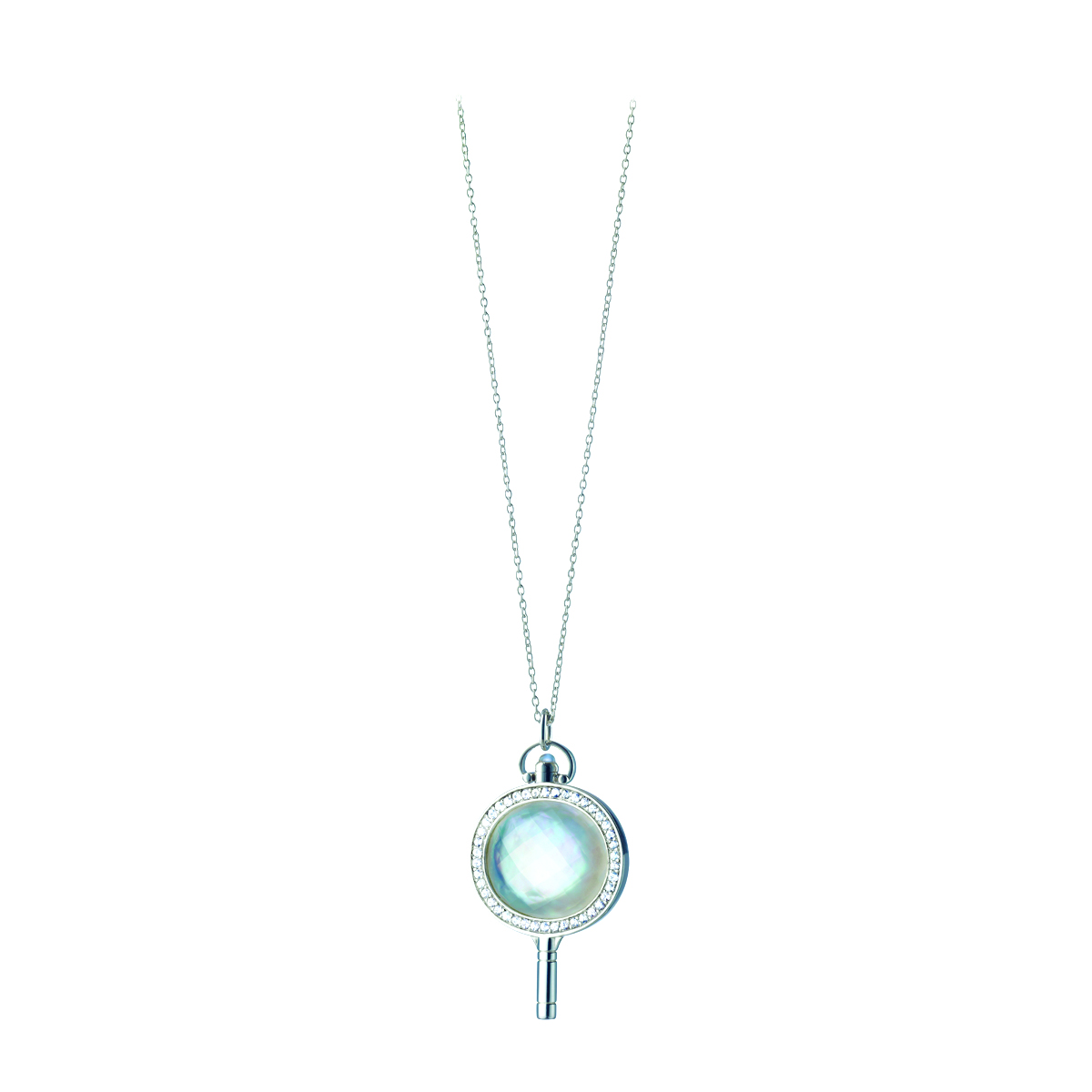 Monica Rich Kosann Pocket Watch Key Necklace in Sterling Silver