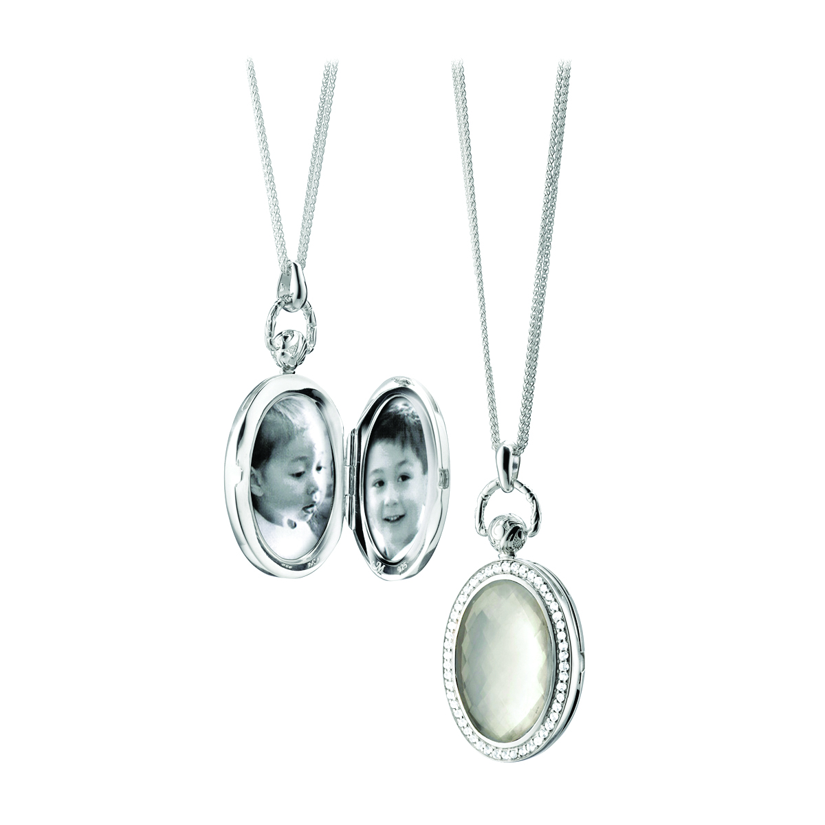 Monica Rich Kosann Sterling Silver Locket and 32" Chain